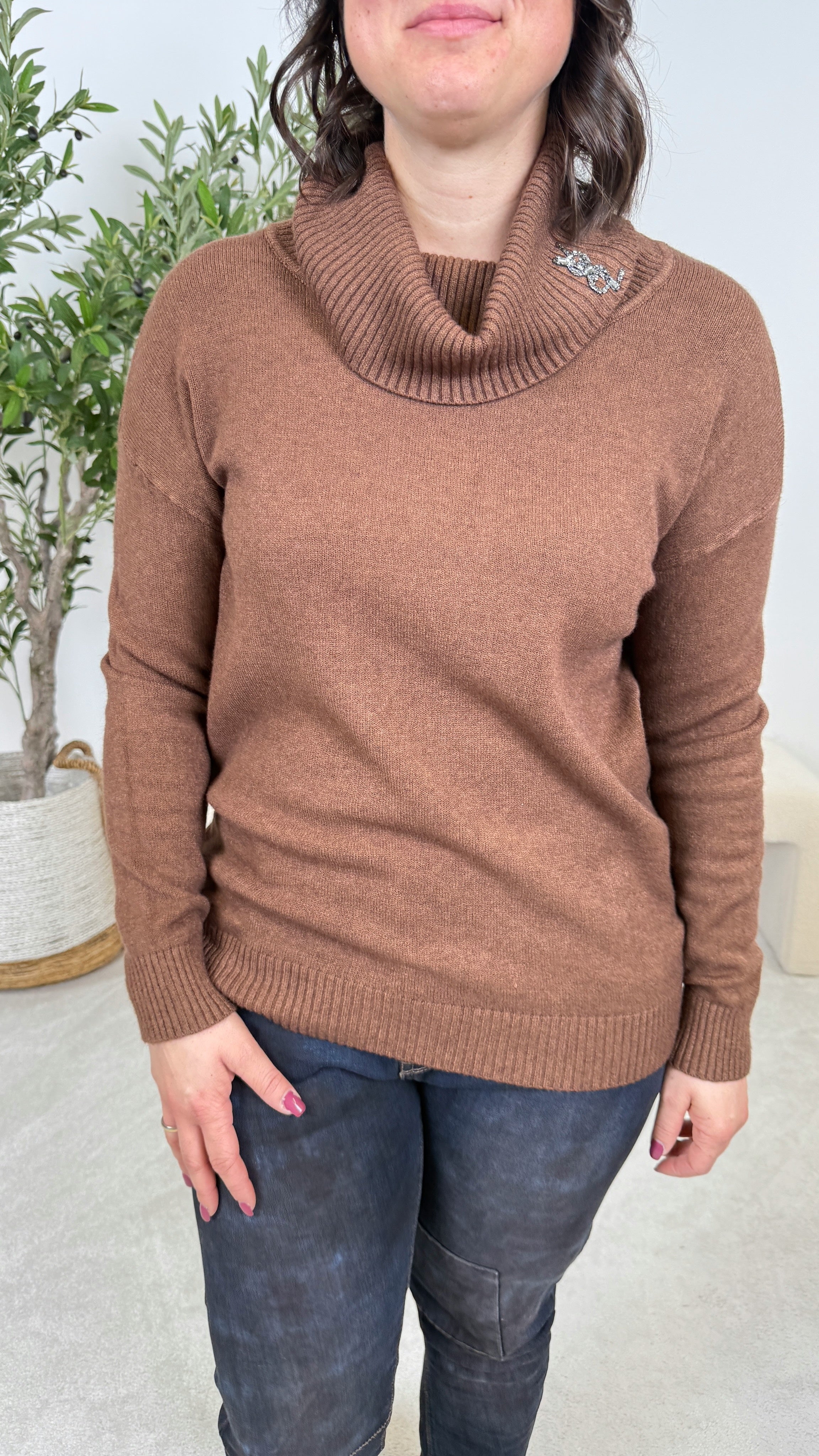 Rollkragenpullover Rhea Luxe *Schoko*