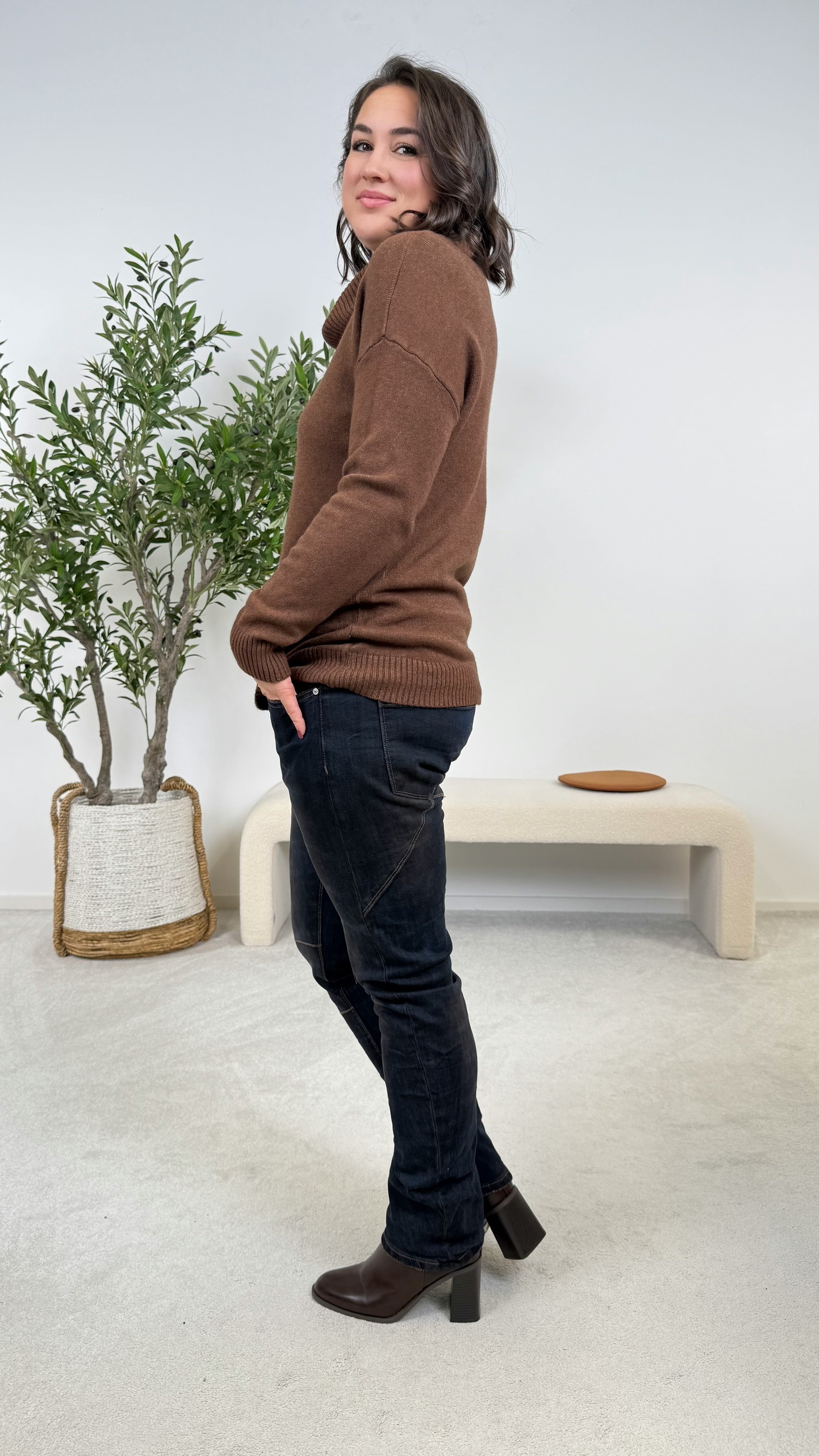 Rollkragenpullover Rhea Luxe *Schoko*