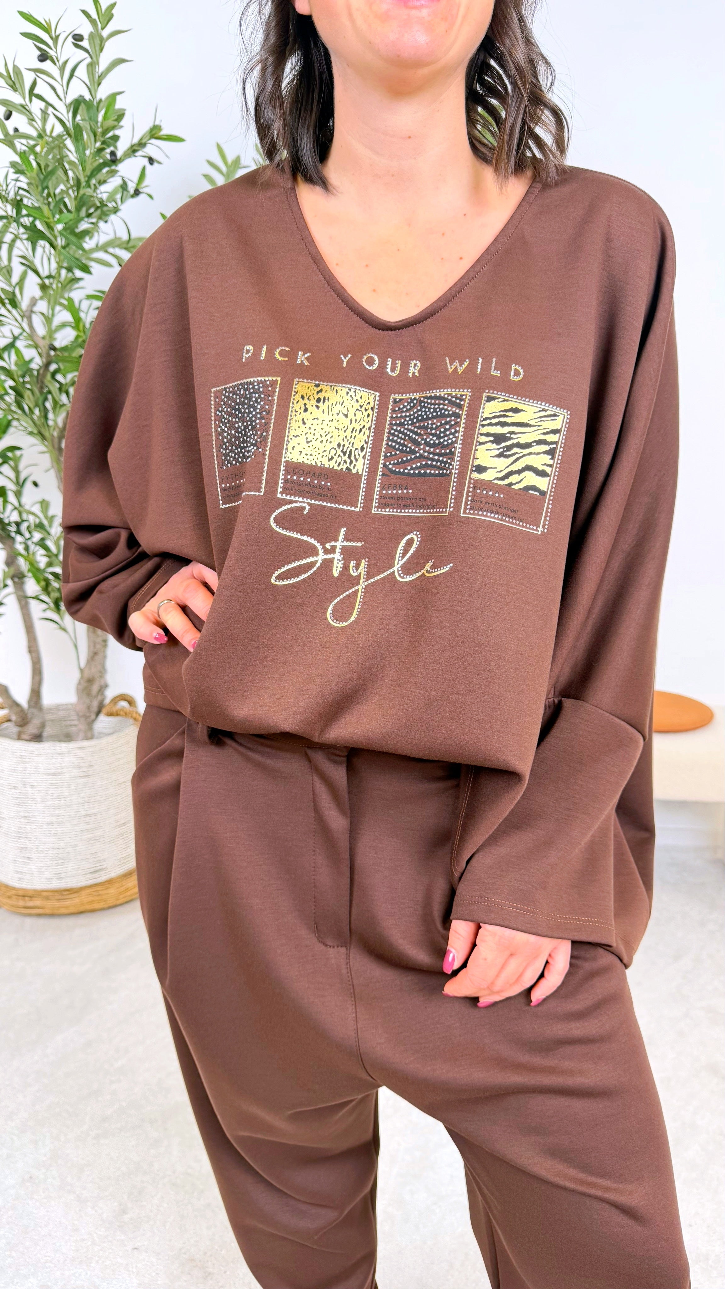 Sweatshirt Pick Your Wild Style *Schoko*