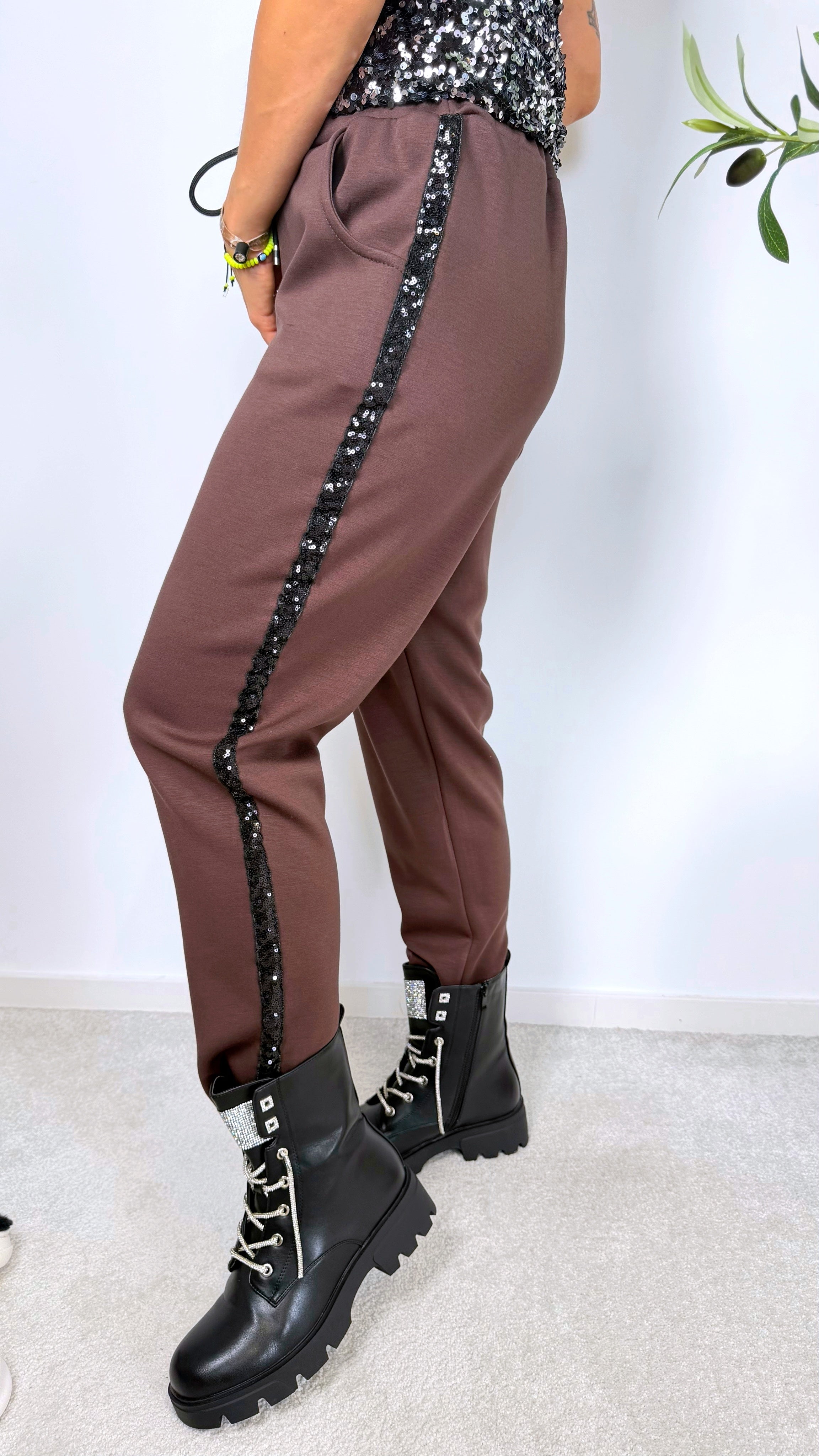 Hose Shiny Line *Schoko*