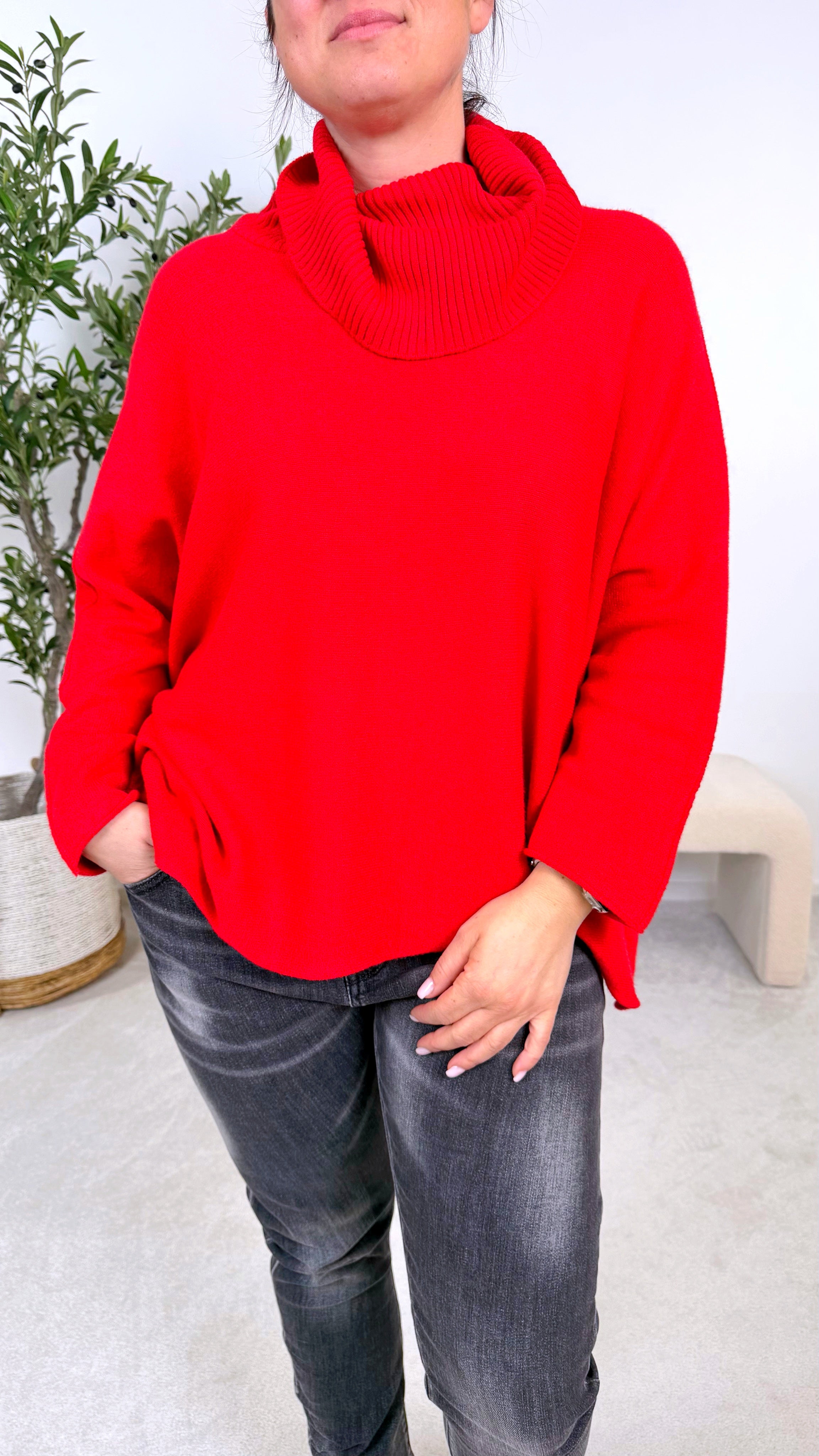 Rollkragenpullover Claire Comfort *Rot*