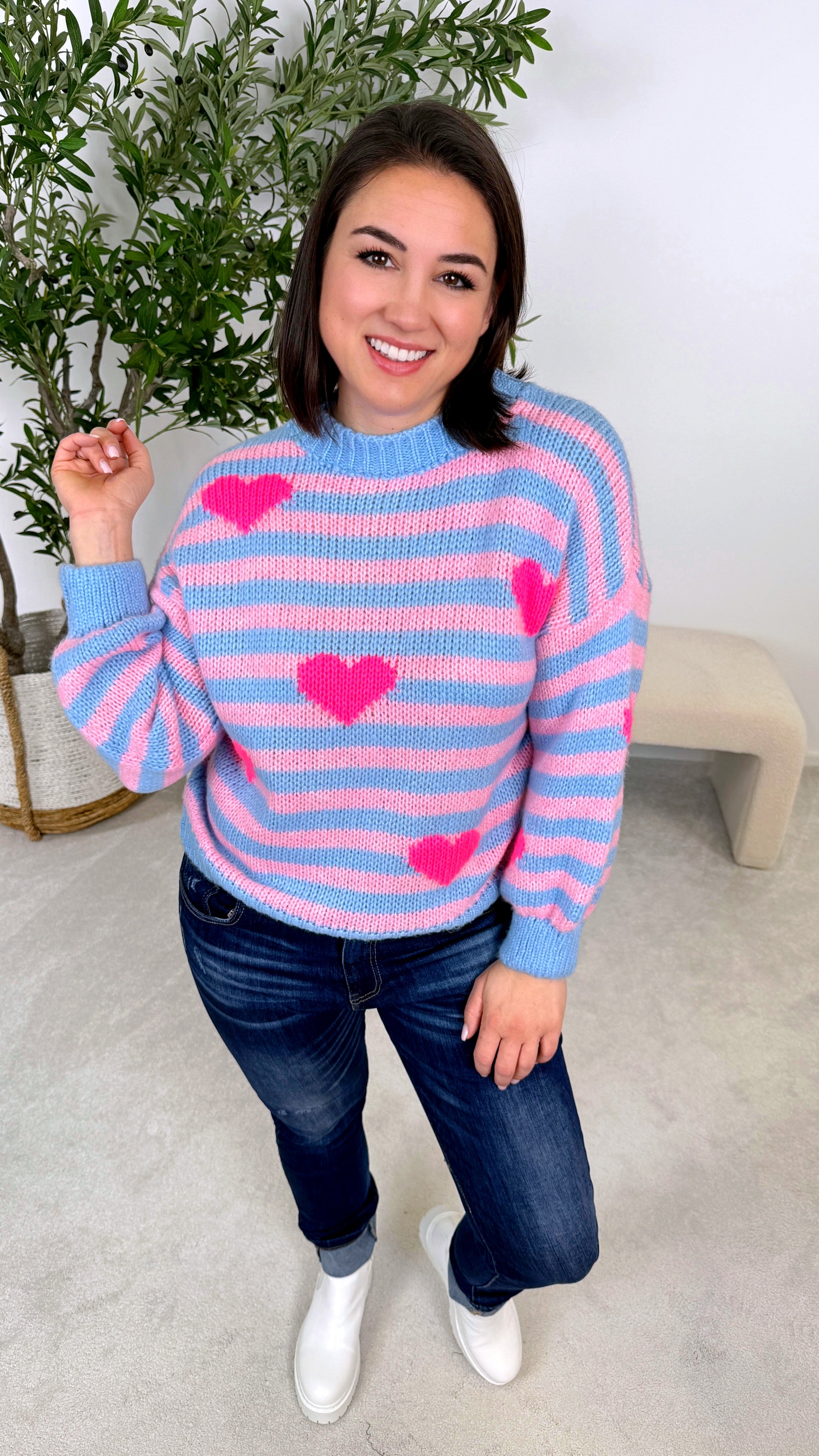 Pullover Sugar Stripe *Blau/Rosa*