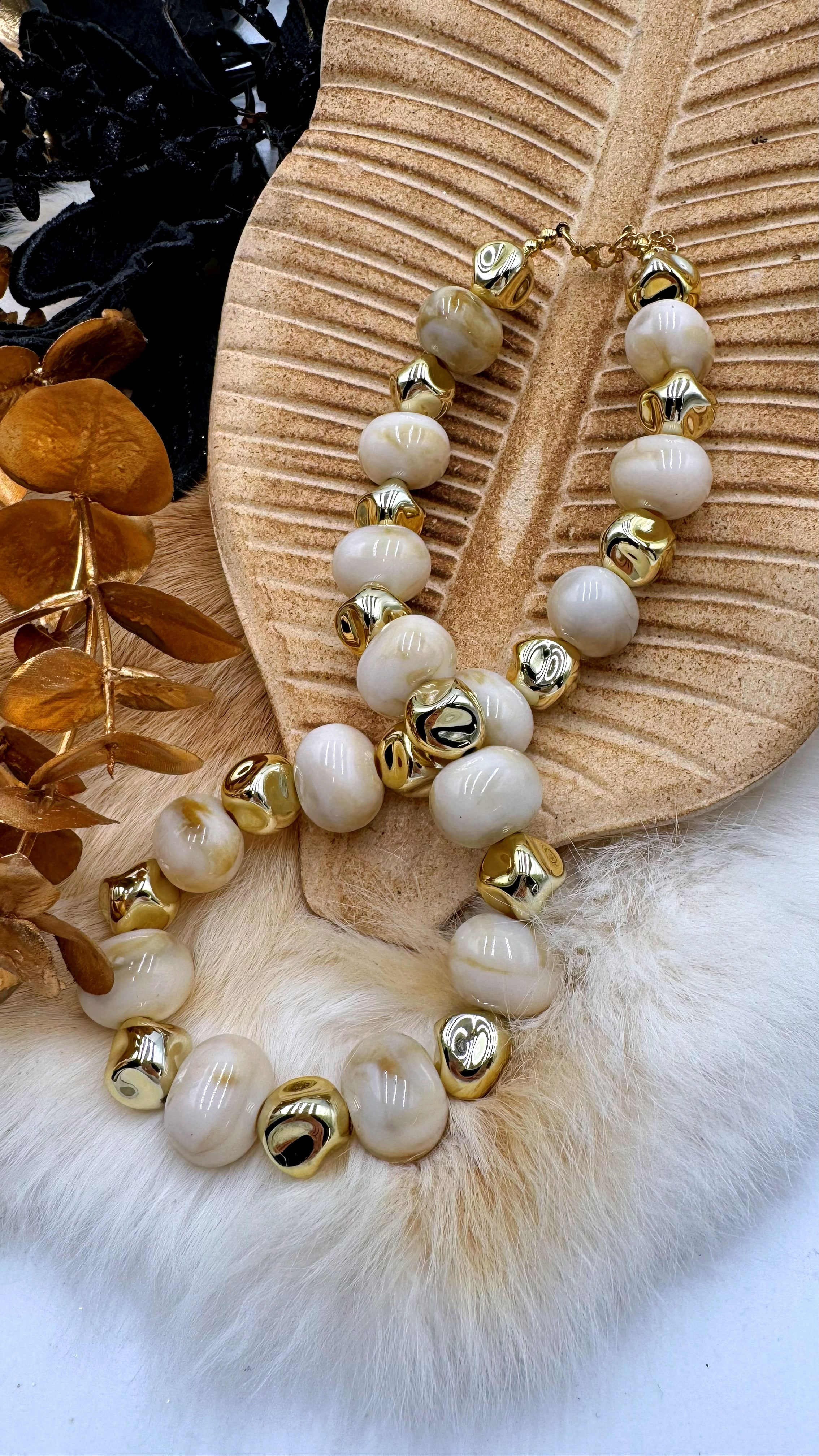 Halskette Opulent Night *Beige*