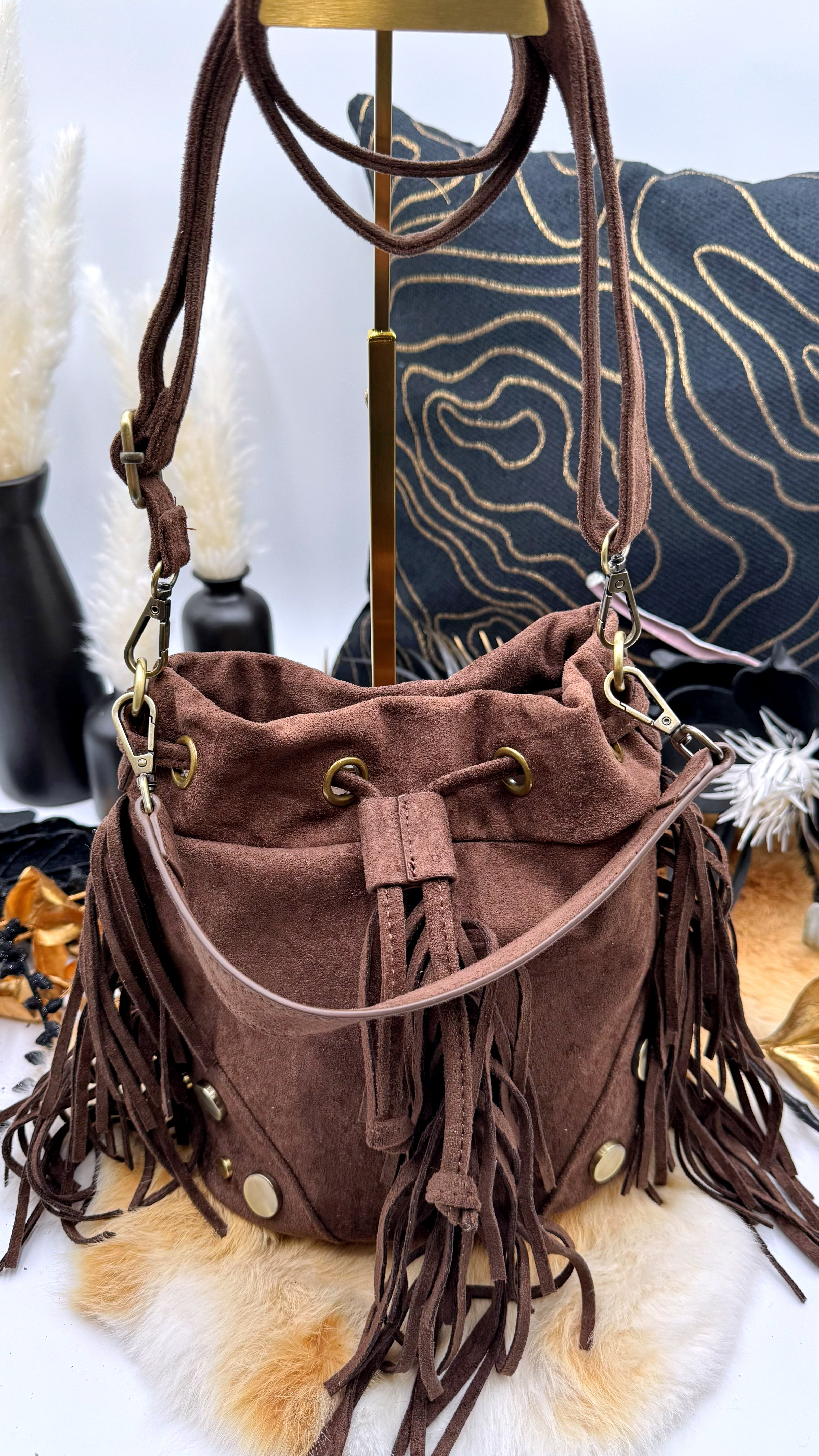 Handtasche Fringe Muse *Schoko*