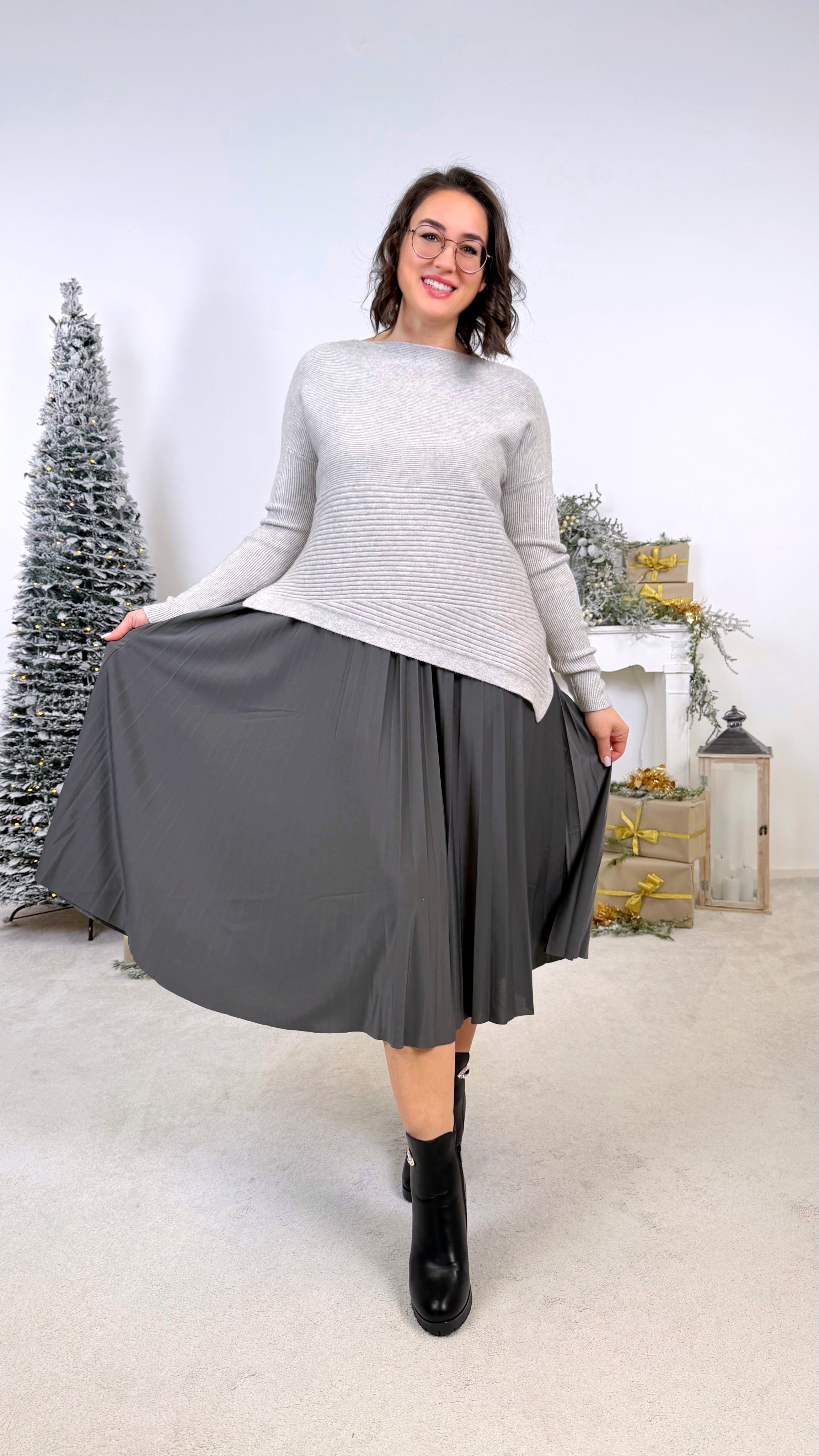 Kleid Elegant Motion *Dunkelgrau* Q9