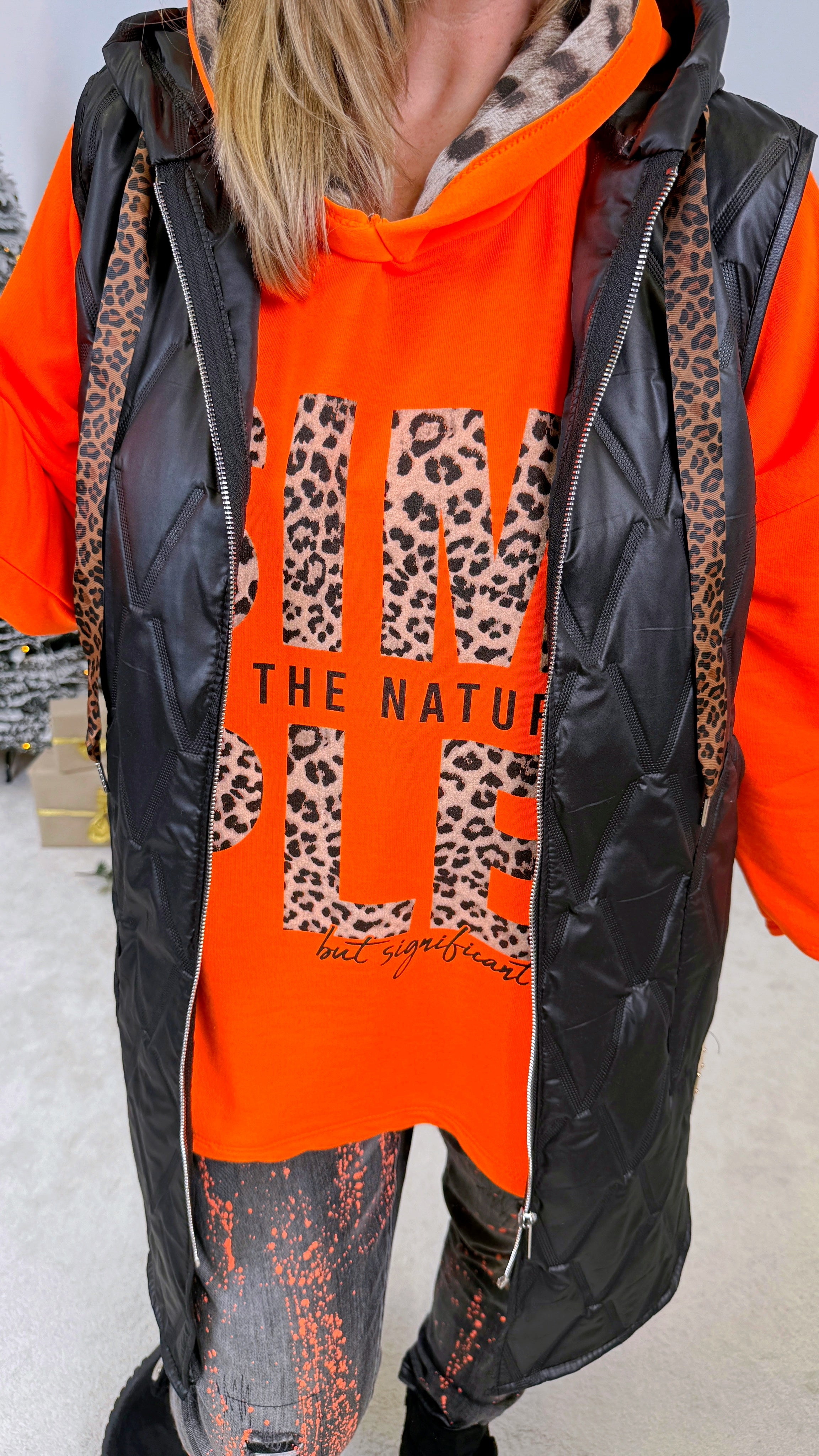 Long-Hoodie Feel the Nature *Neon-Orange*
