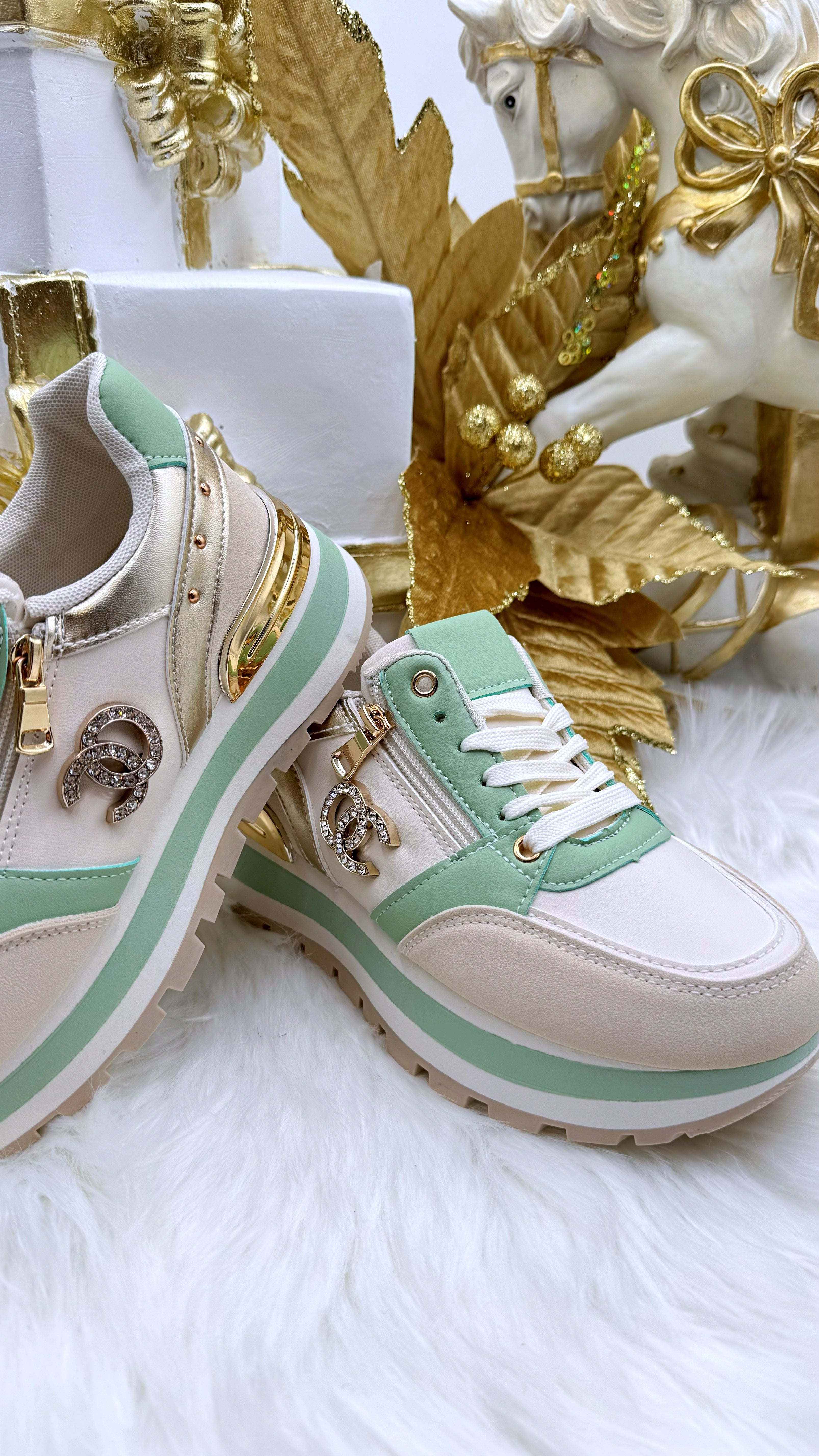 Sneaker Luxury Runner *Salbei*