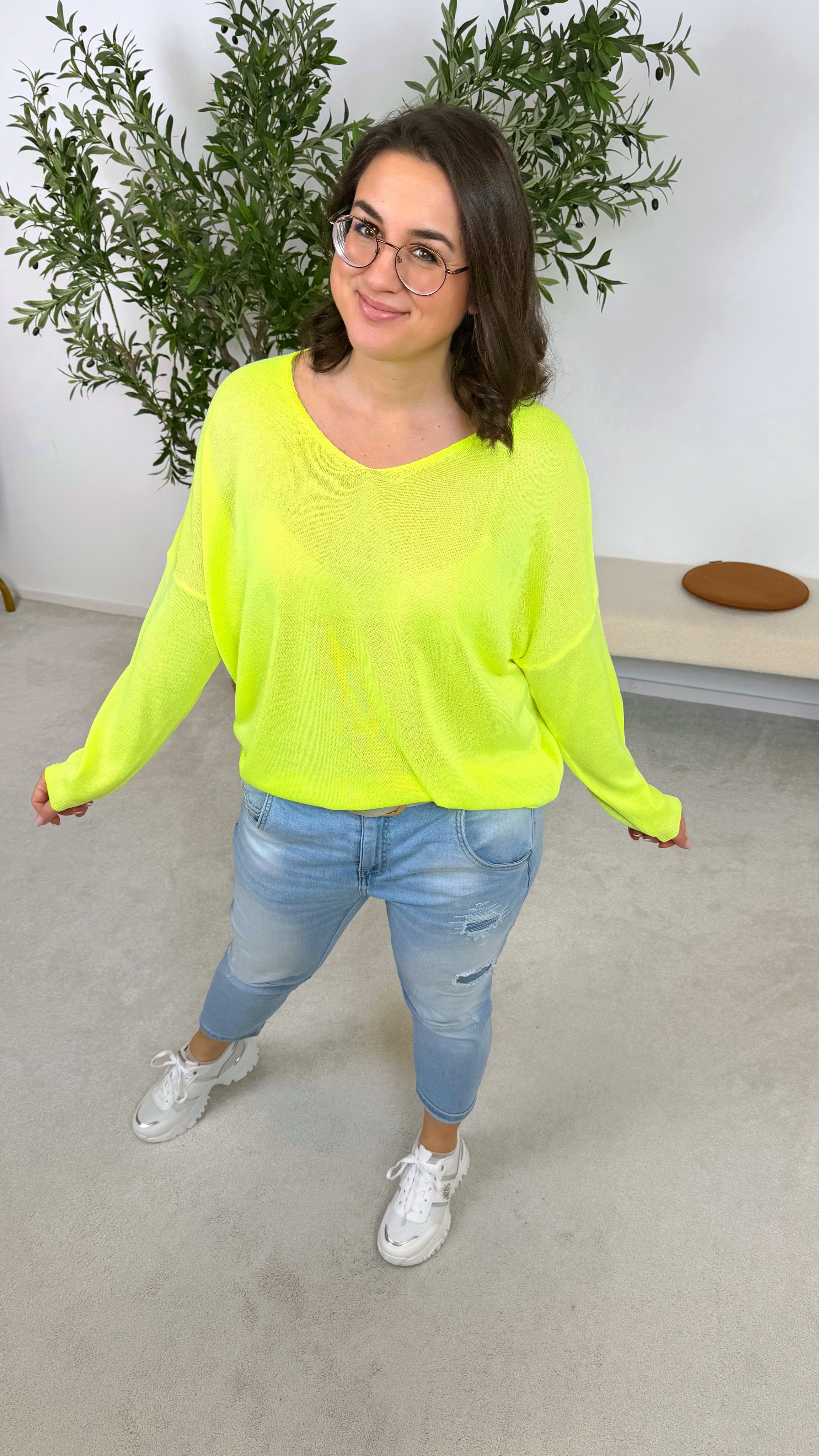 Strickshirt Featherlight Springy *Neon Gelb*
