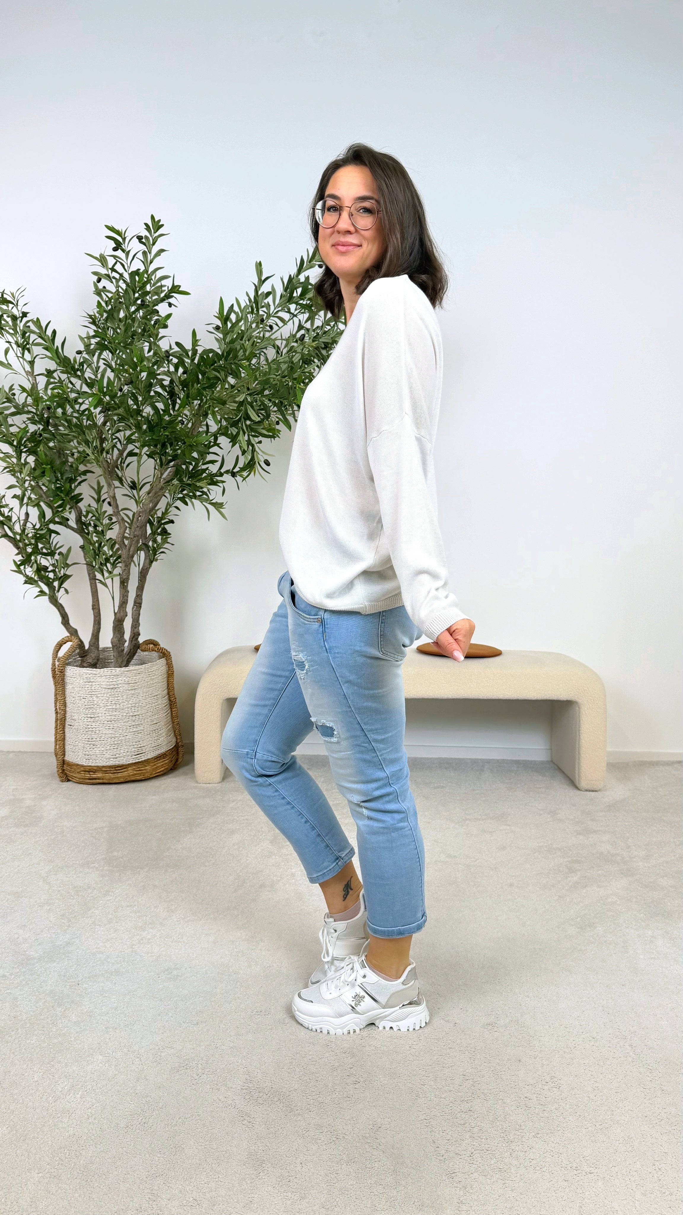 Strickshirt Featherlight Springy *Creme*