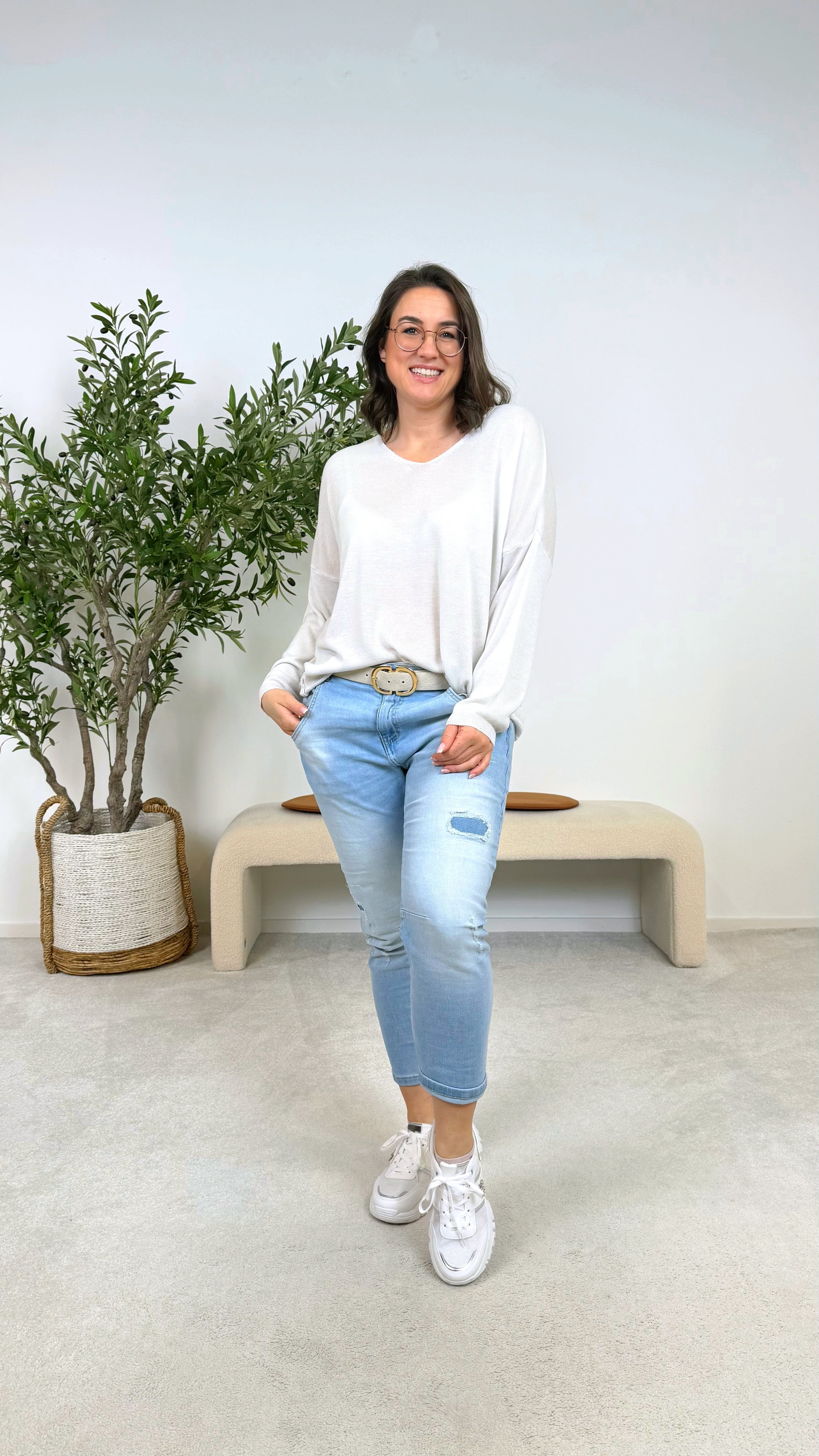 Strickshirt Featherlight Springy *Creme*