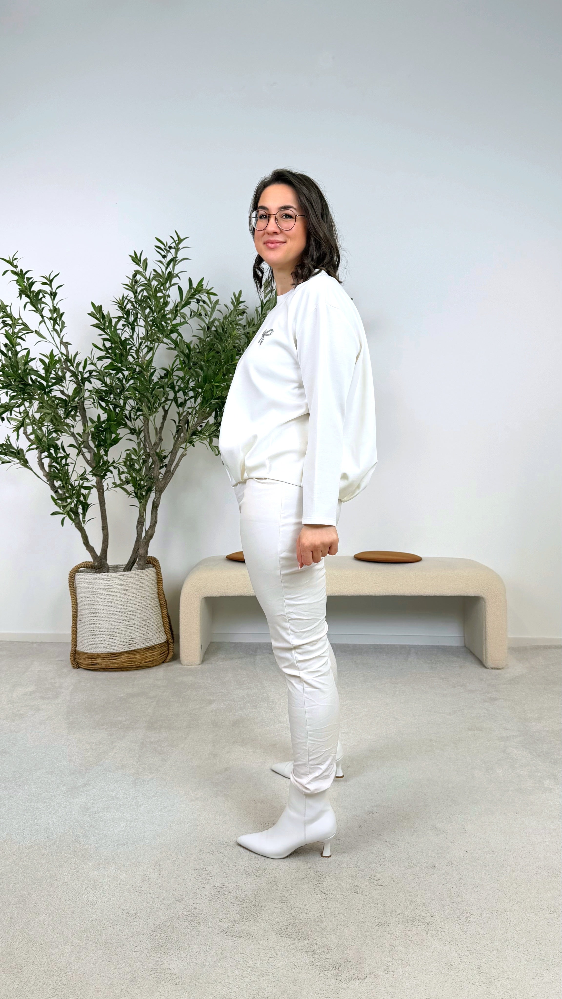 Sweatshirt Sparkle Ribbon *Weiß*