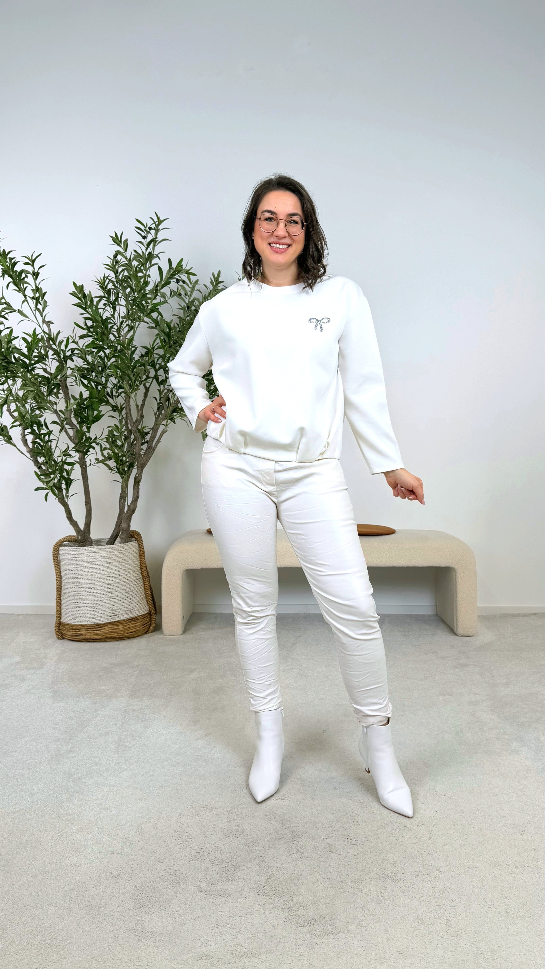 Sweatshirt Sparkle Ribbon *Weiß*