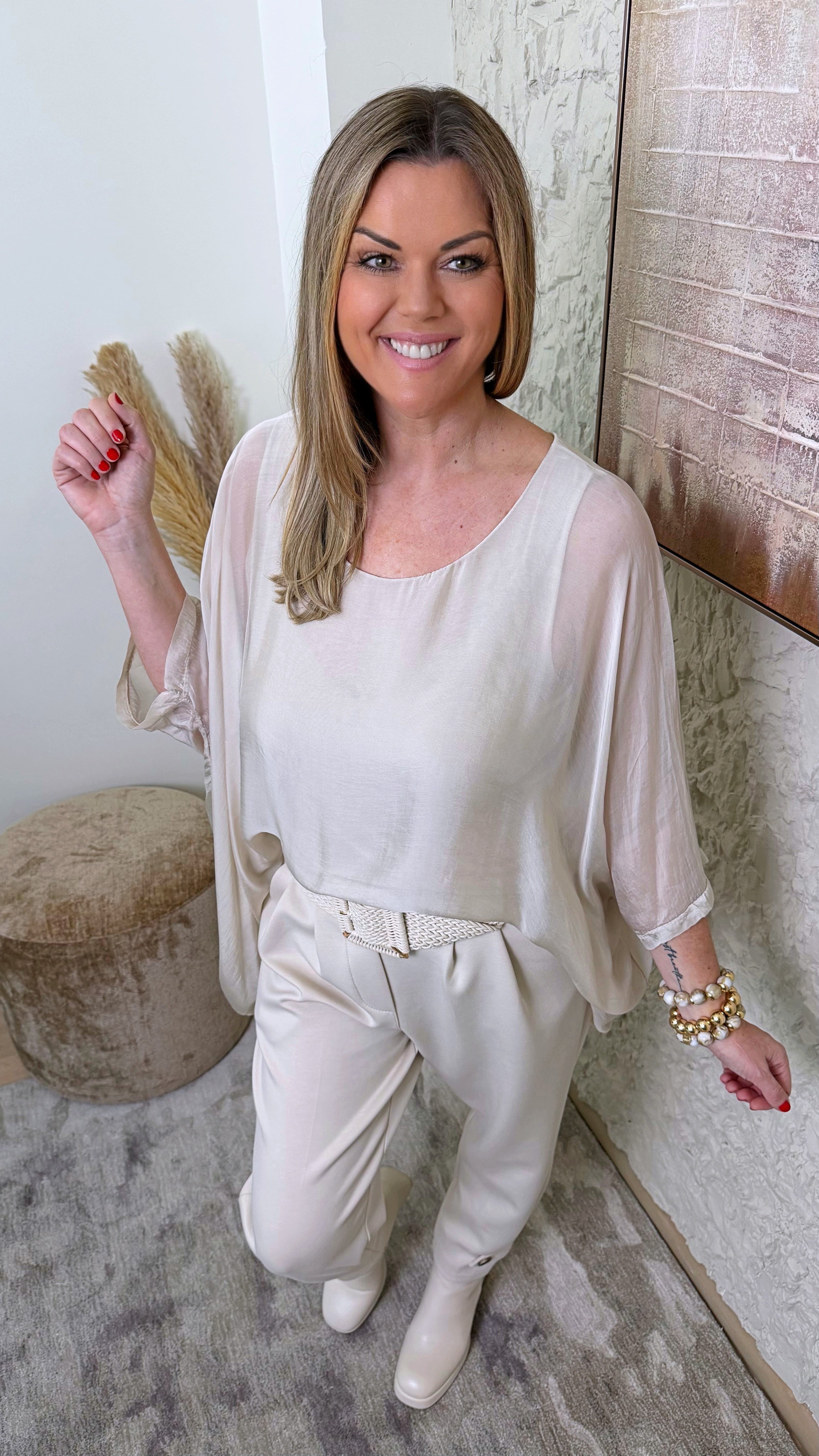 Seidenbluse Flow Dream *Beige*