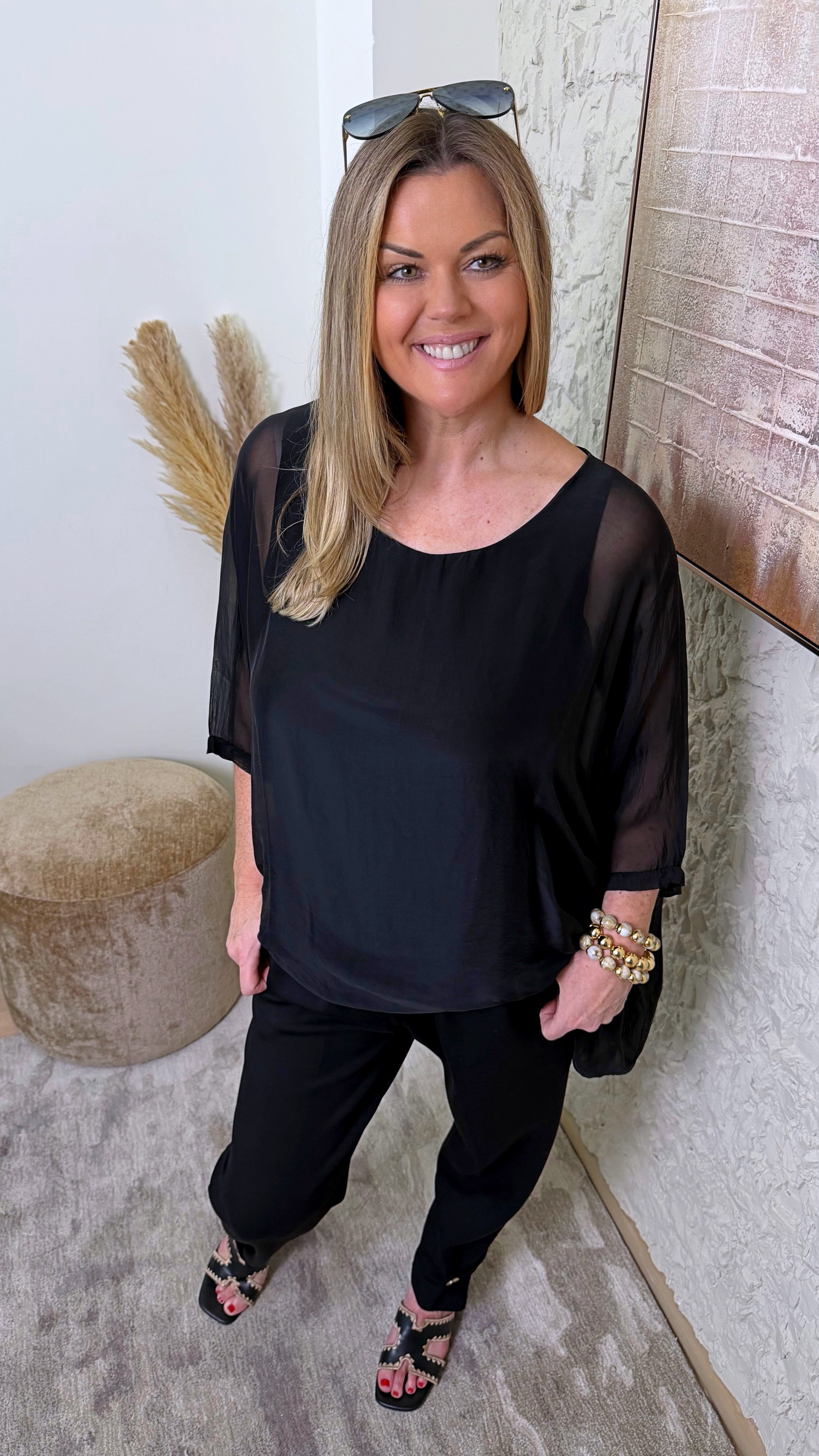 Seidenbluse Flow Dream *Schwarz*