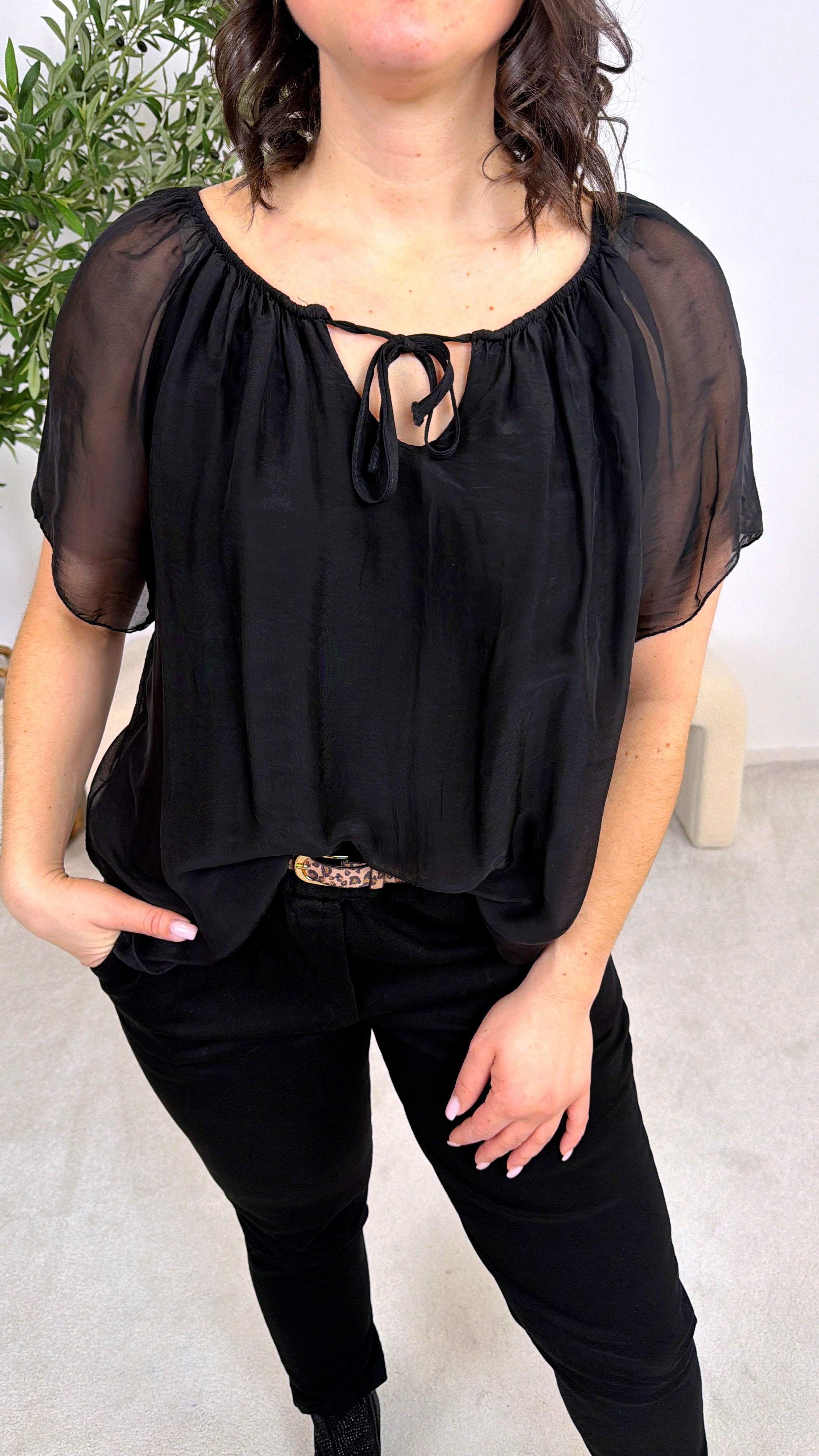 Seidenbluse Santorini *Schwarz*