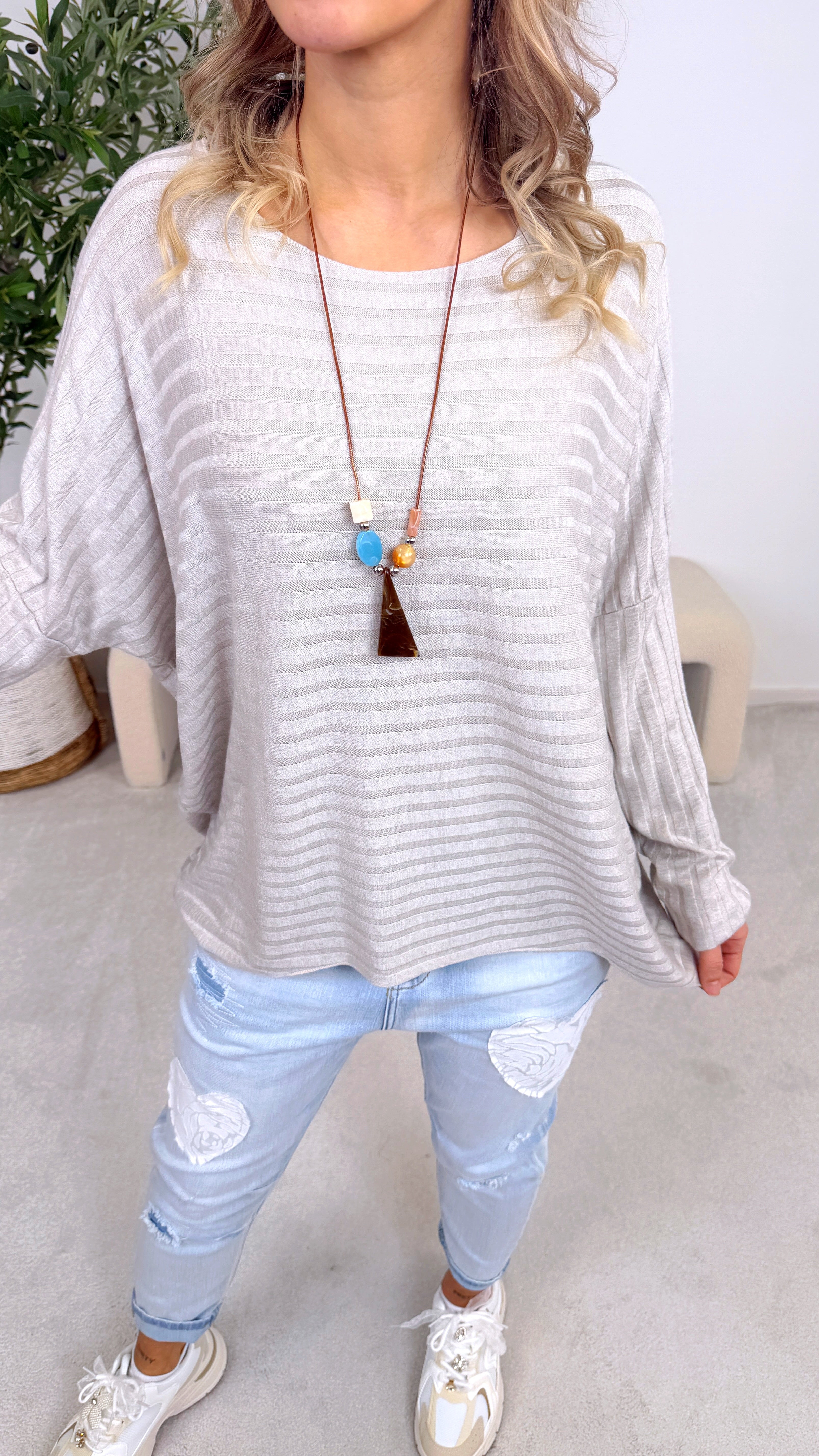 Langarmshirt Soft Wave *Beige*
