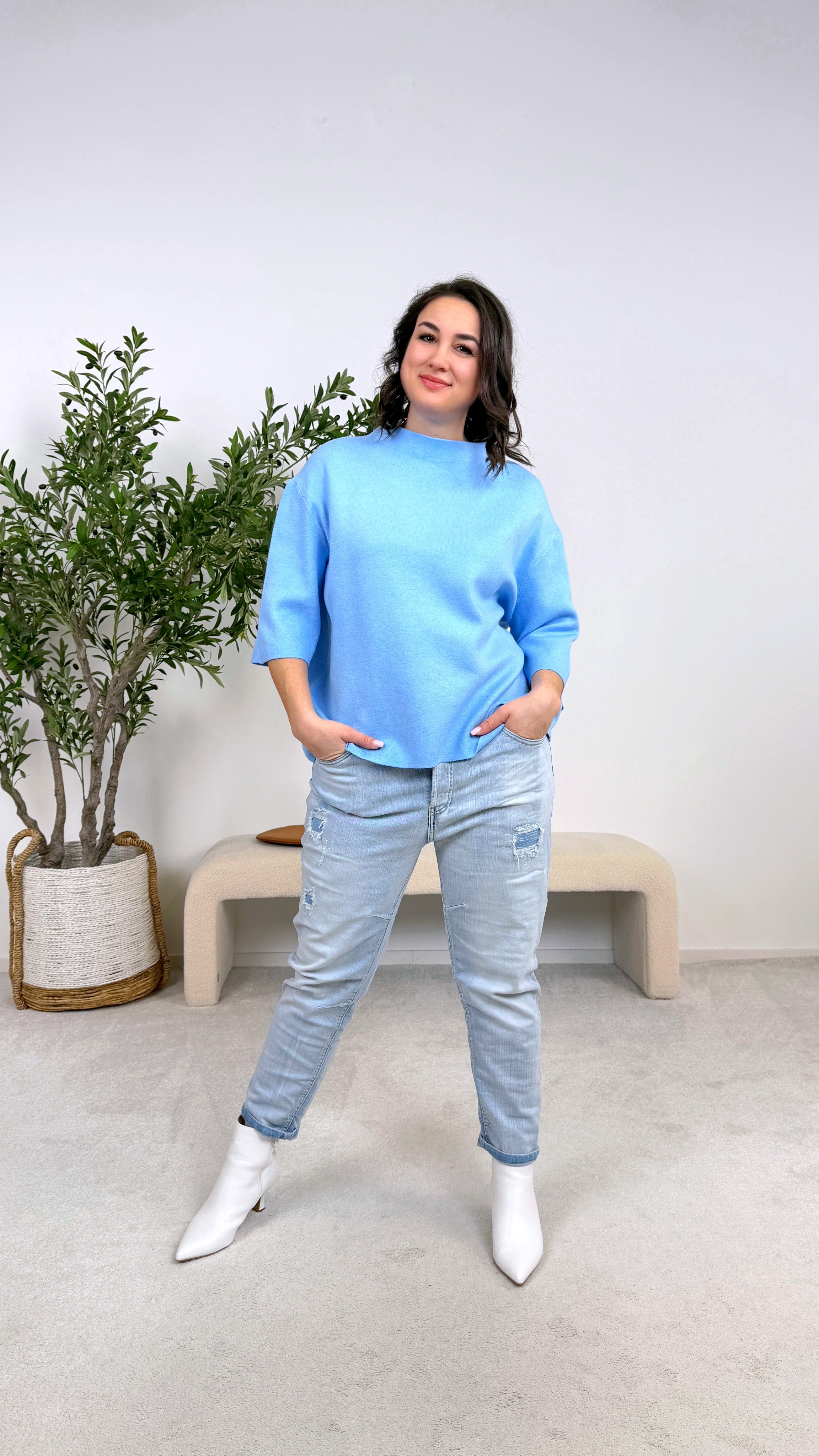 Strickshirt Clean Chic *Blau*