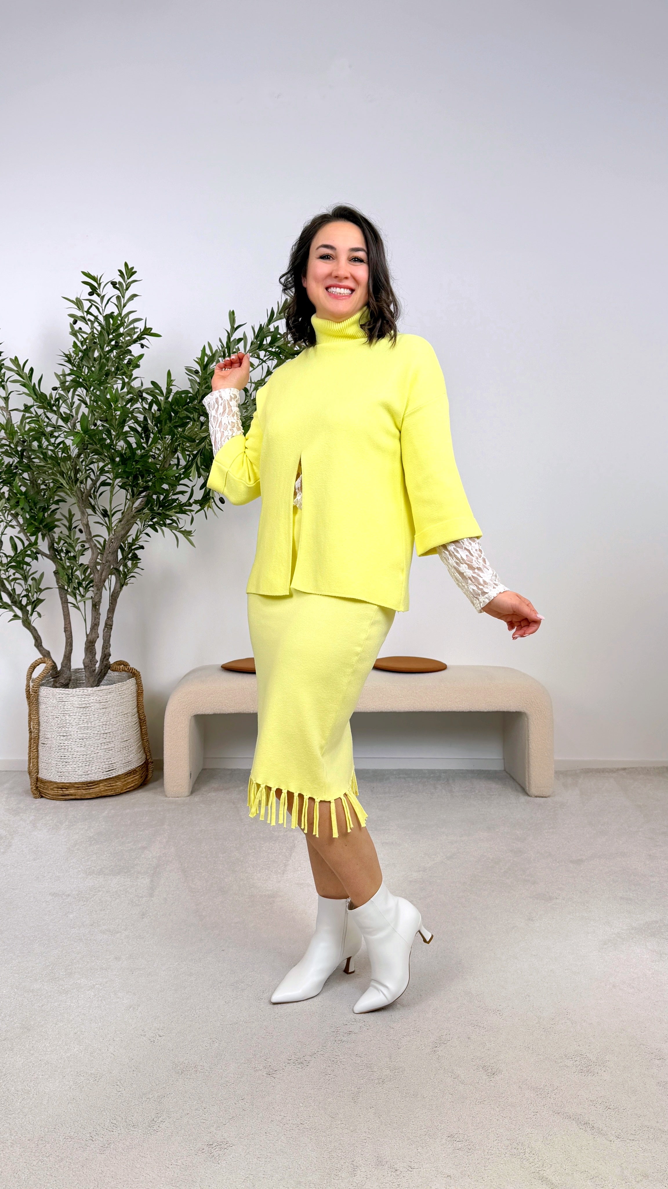 Rollkragenpullover Powder Dream *Gelb*