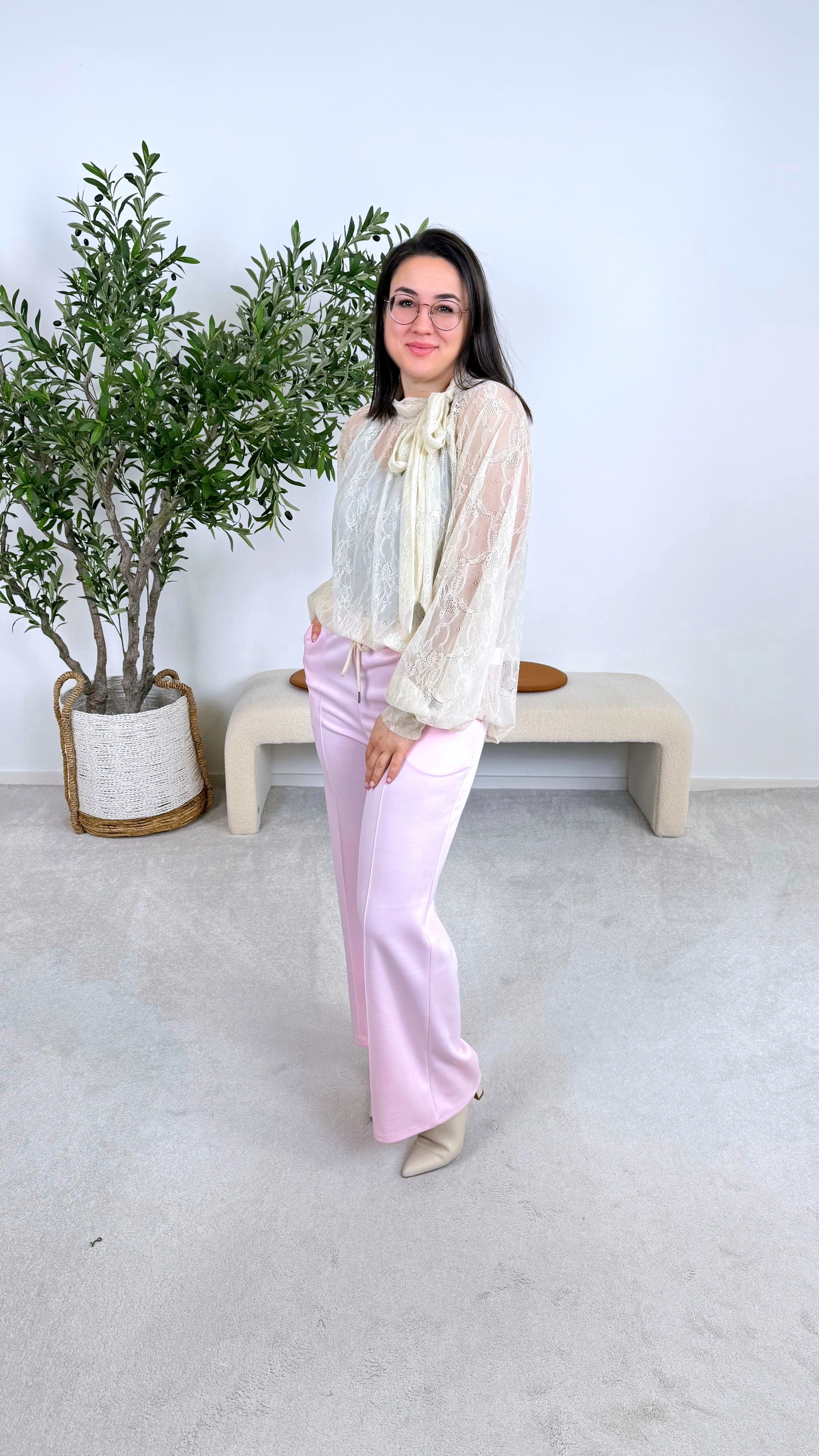 Bluse Romantic Overlay *Creme*