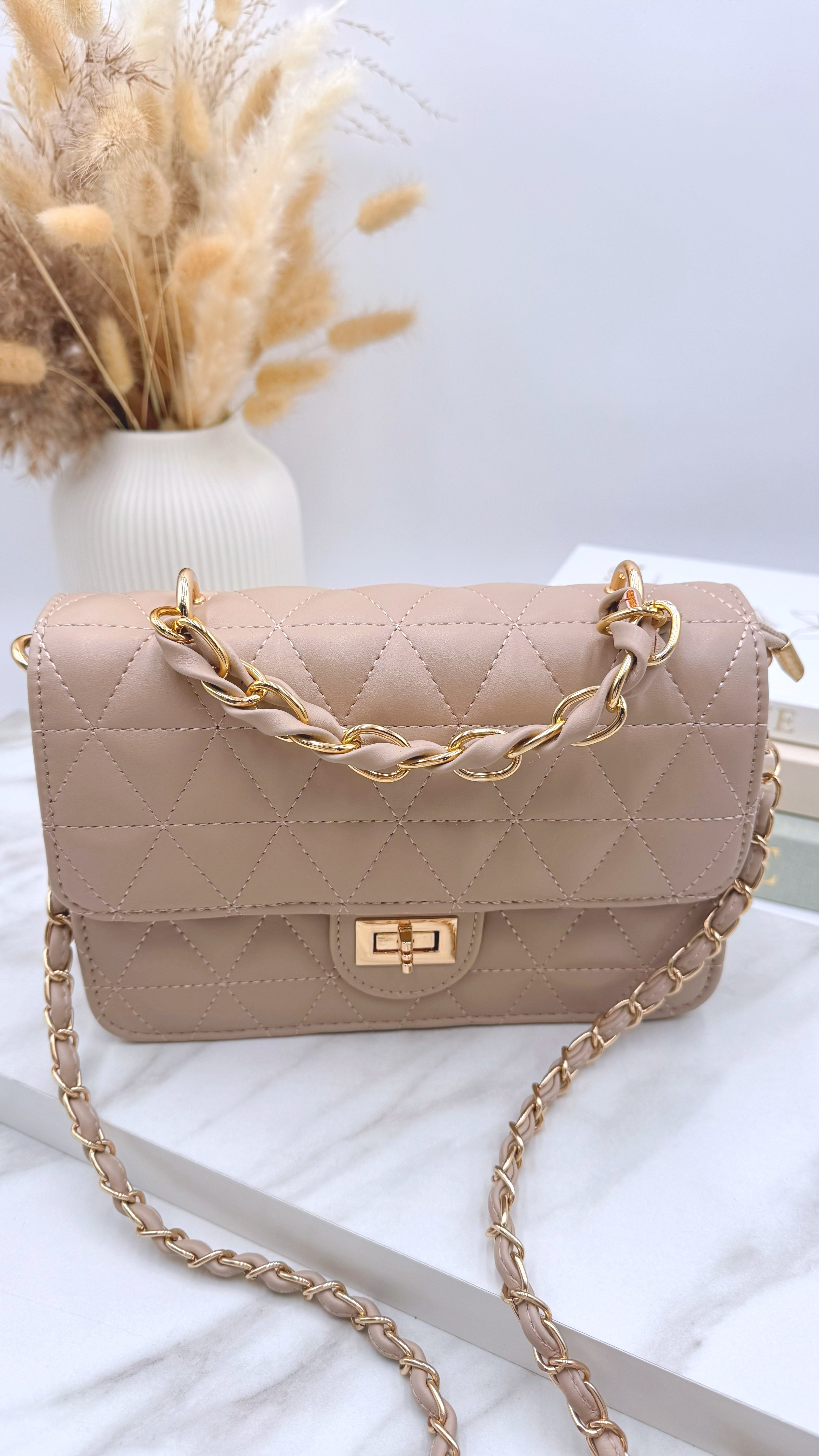 Kleine Tasche Elegant Quilted *Taupe*