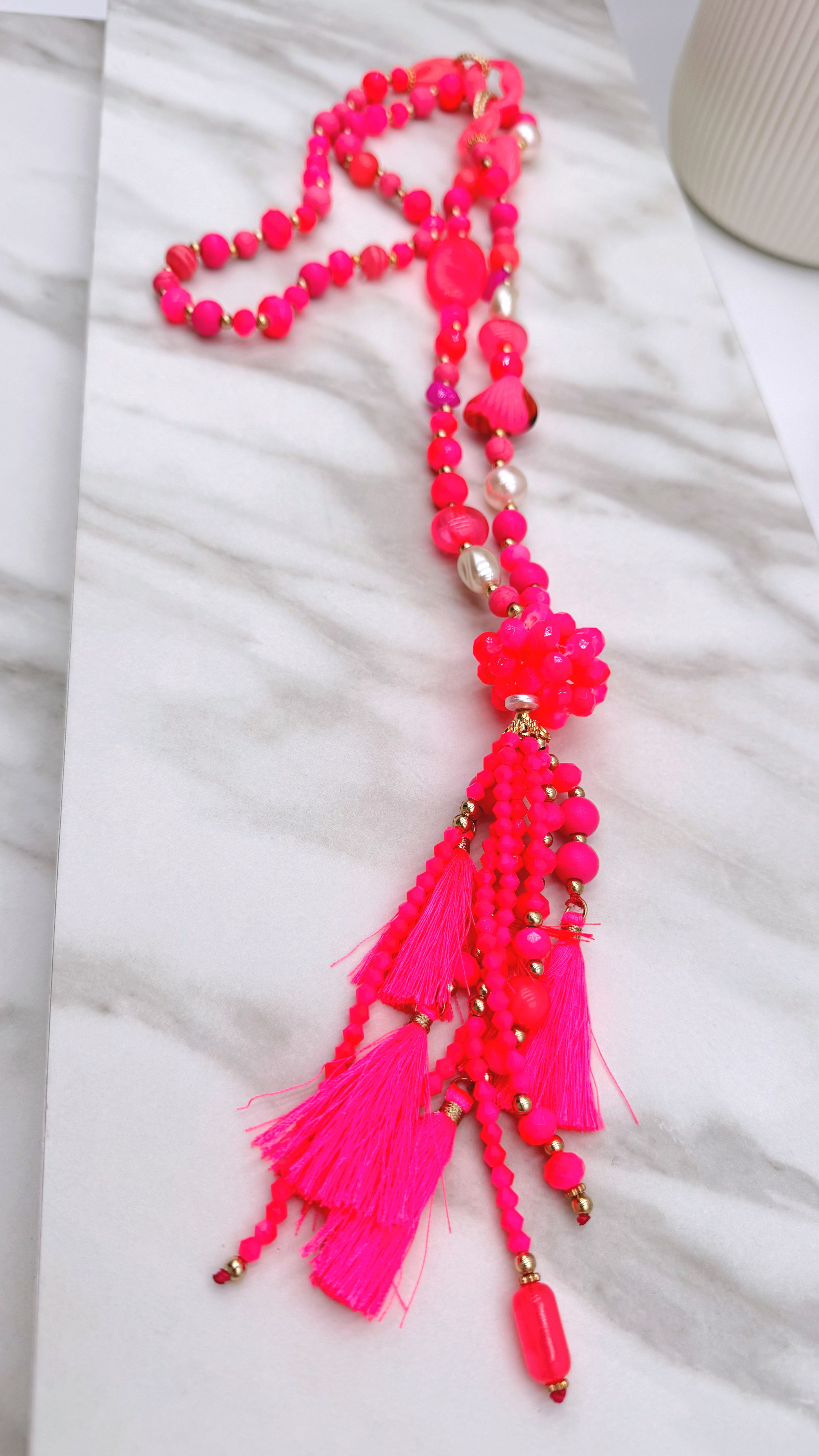 Lange Halskette Flamingo Glow