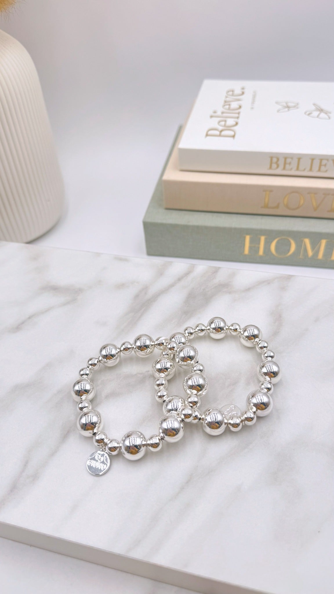 Perlenarmband Bold Beads *Silber*