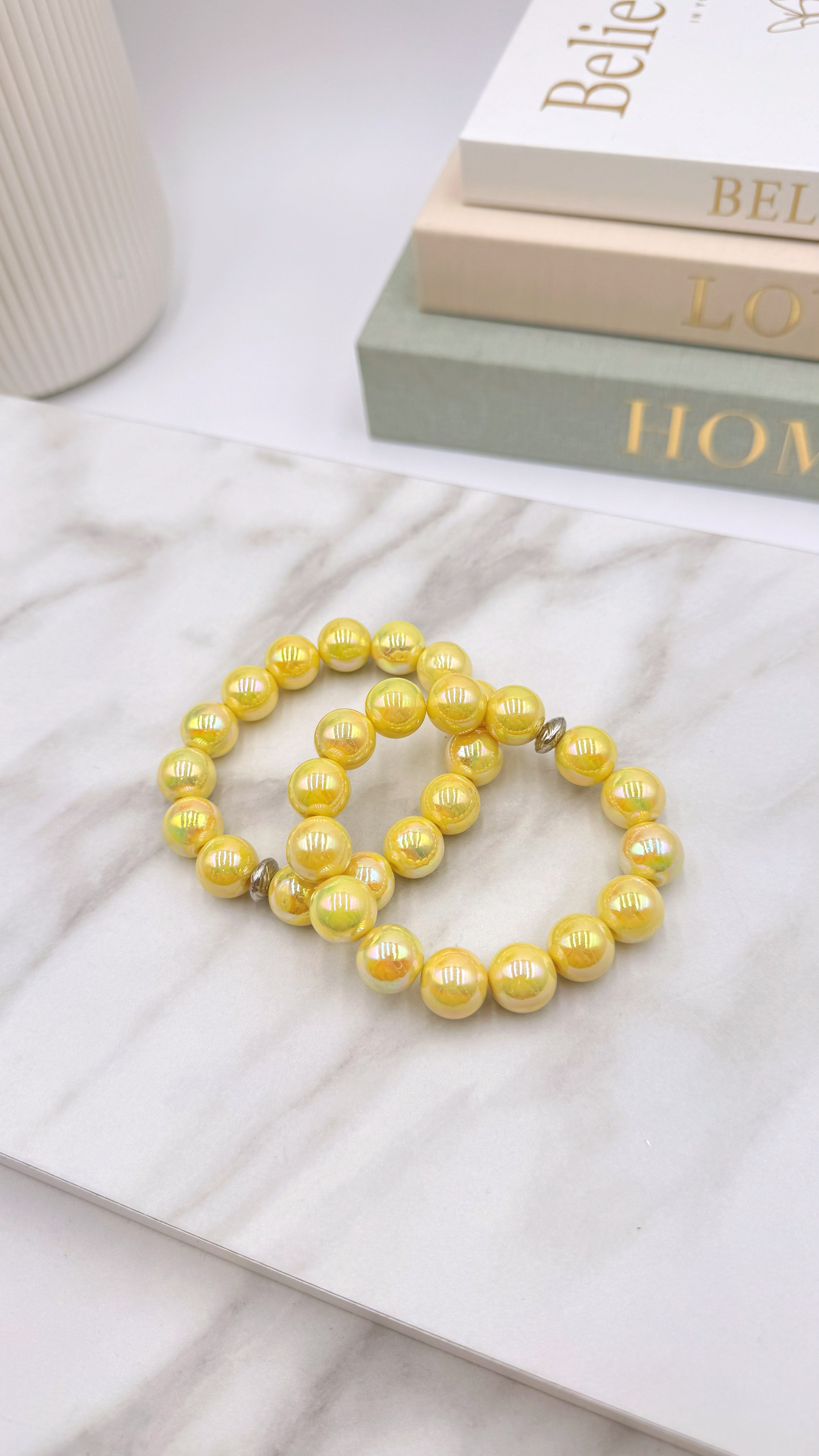 Perlenarmband Glossy Love *Gelb*