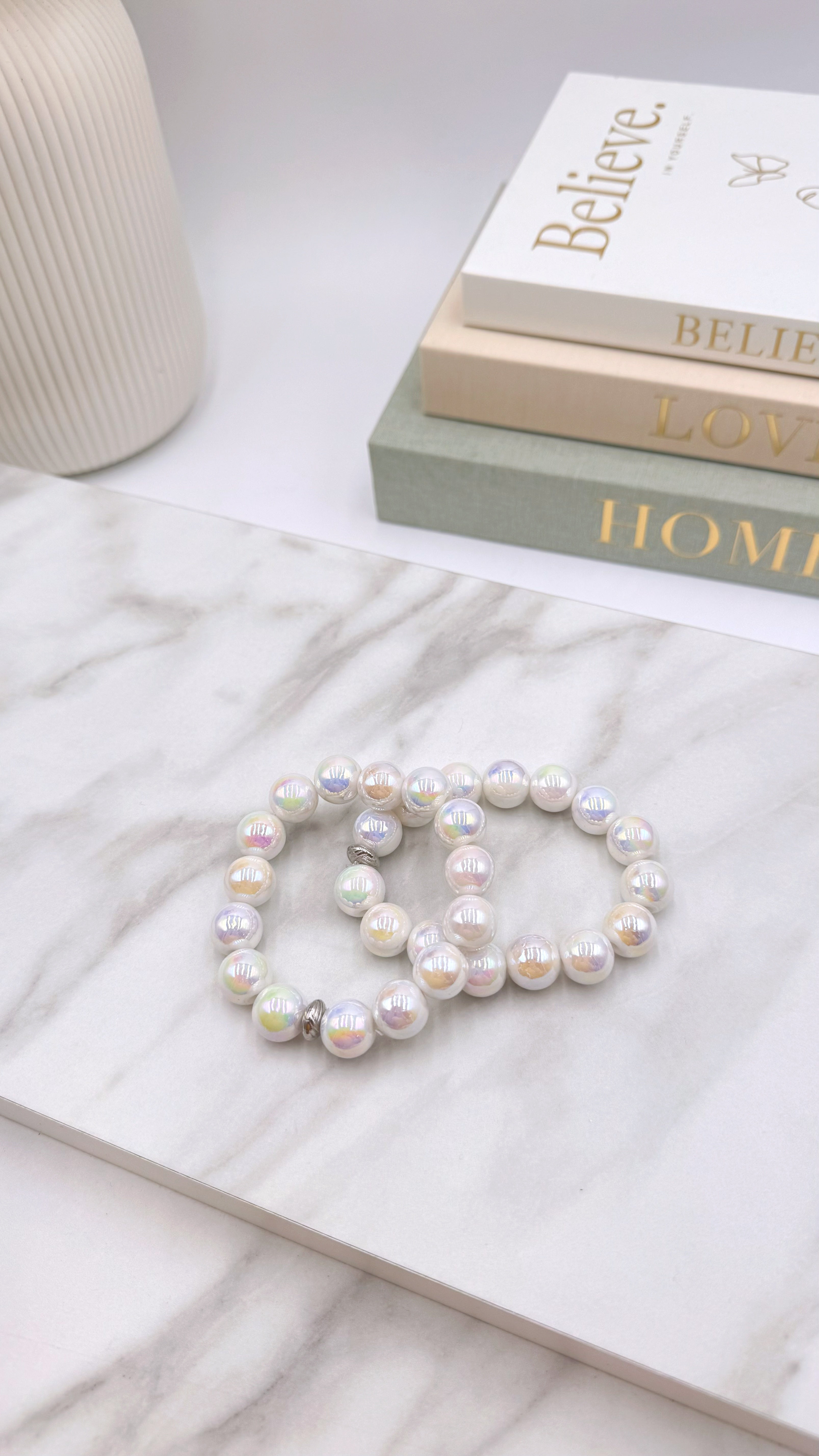 Perlenarmband Glossy Love *Weiß*