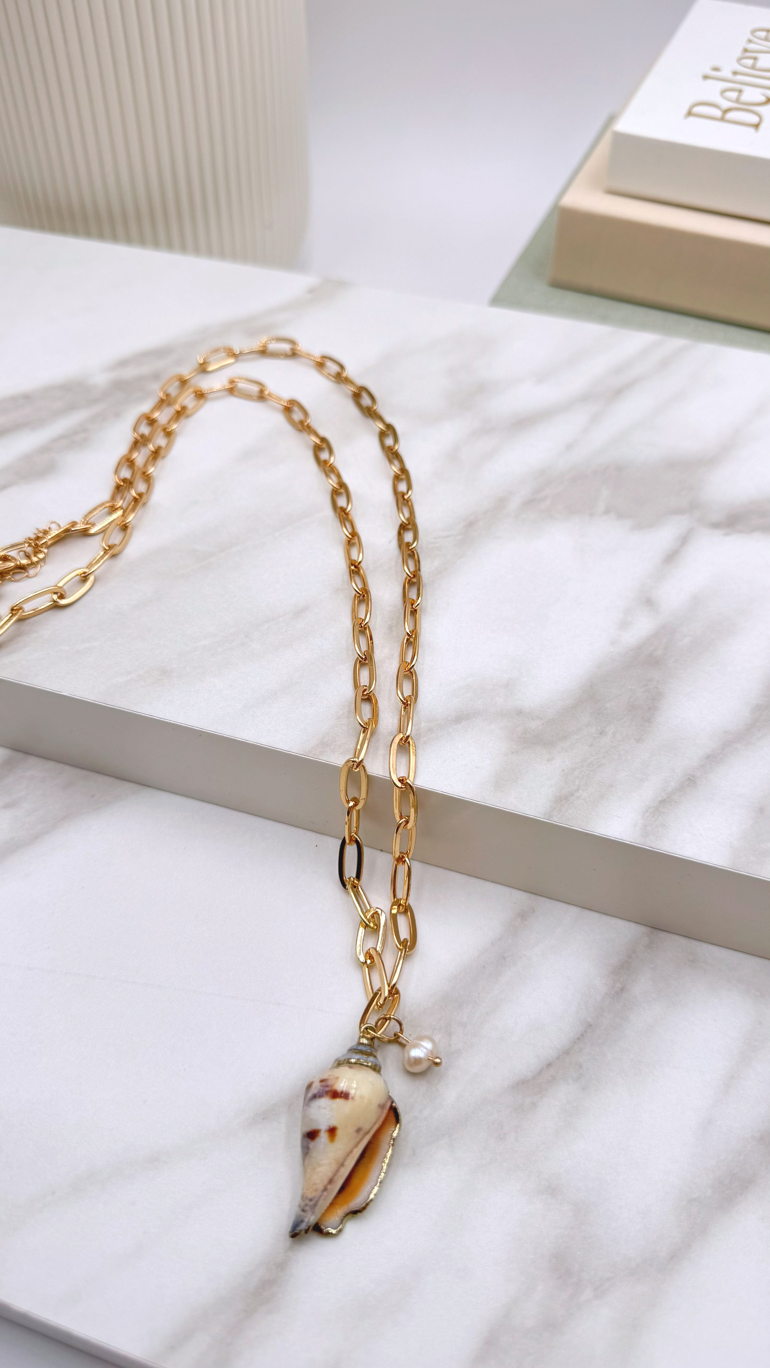 Lange Halskette Shell Princess *Gold*