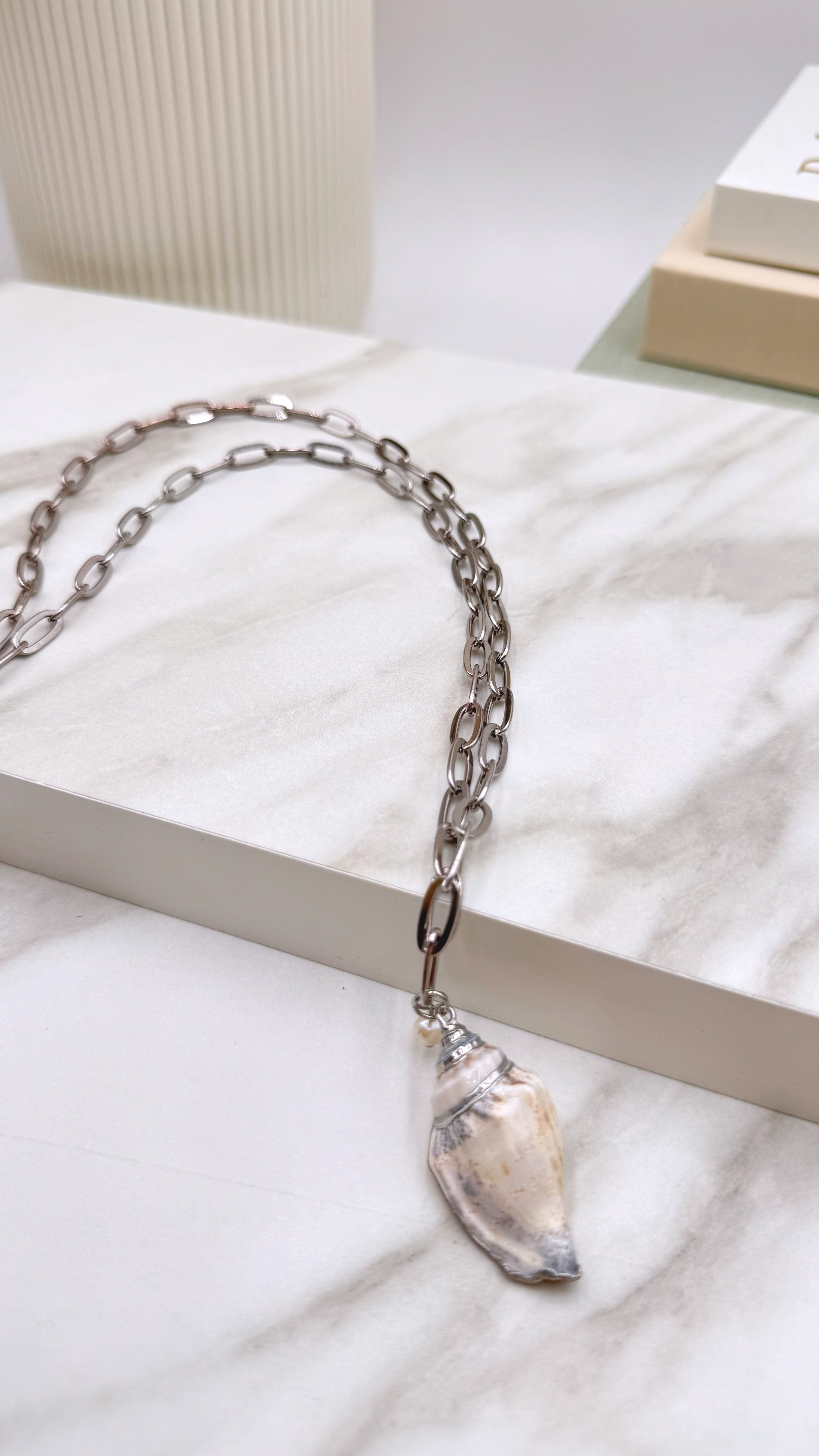 Lange Halskette Shell Princess *Silber*