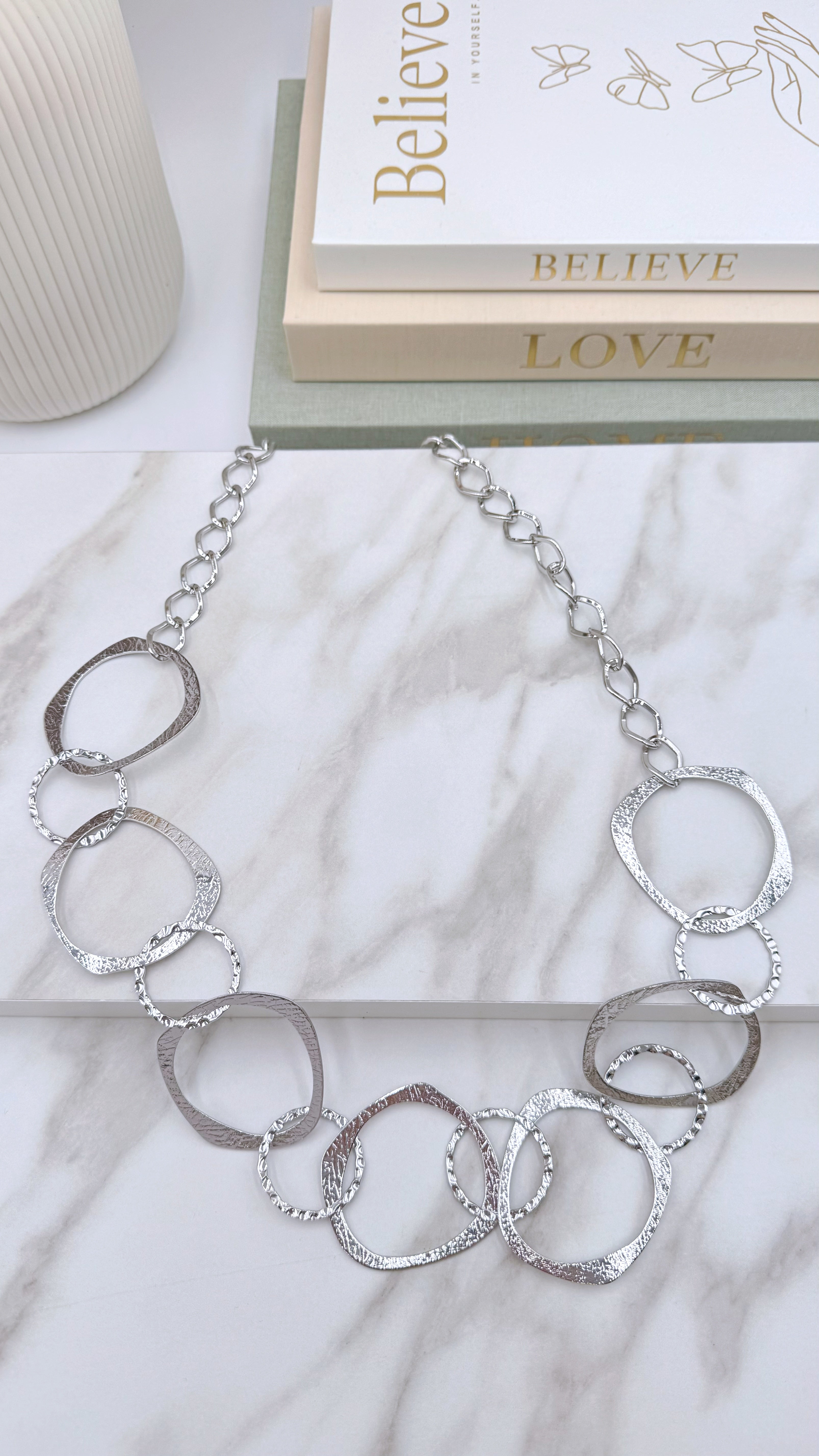 Lange Halskette Circle Fusion *Silber*