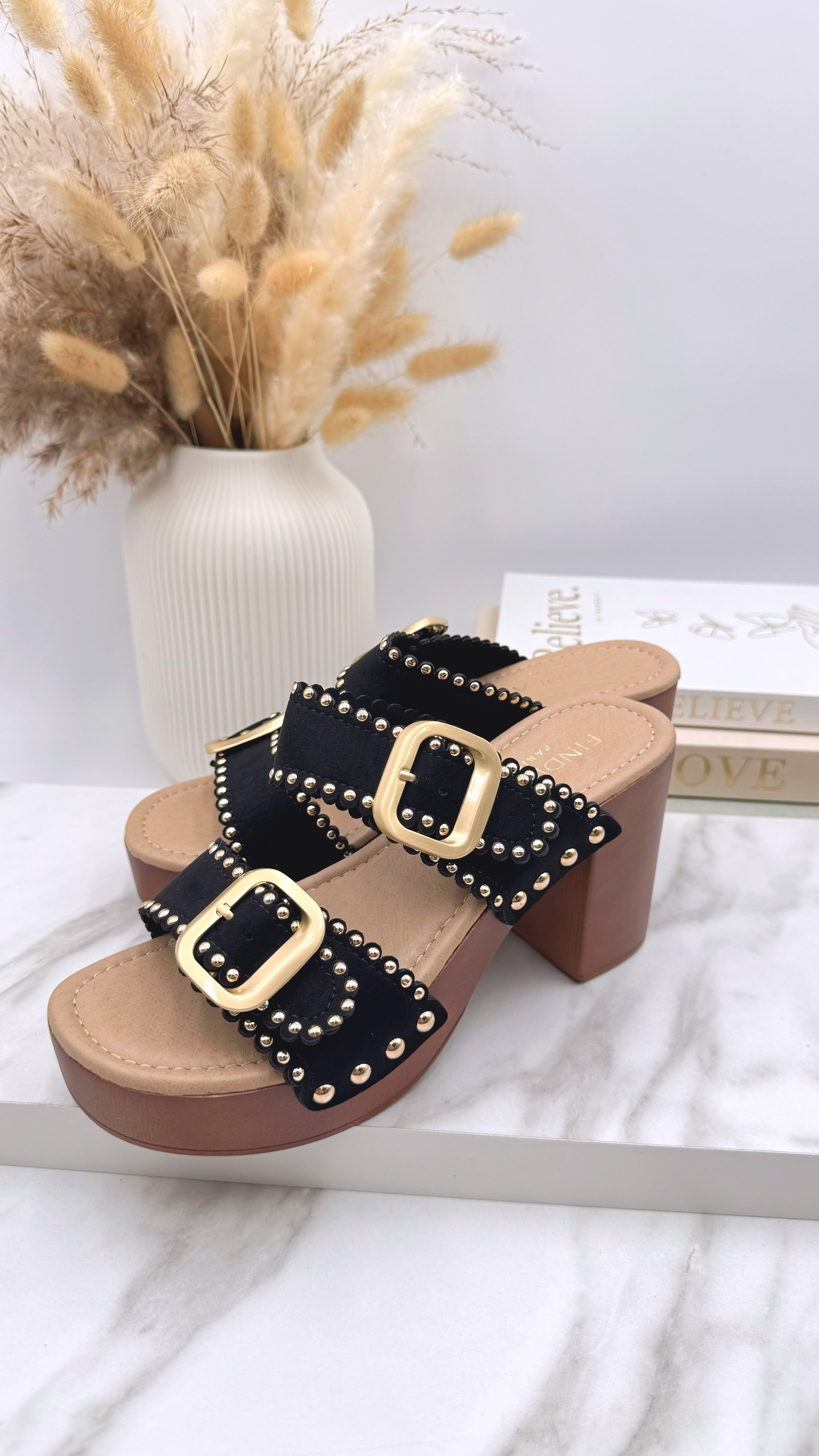 Absatzsandale Bold Glam *Schwarz*