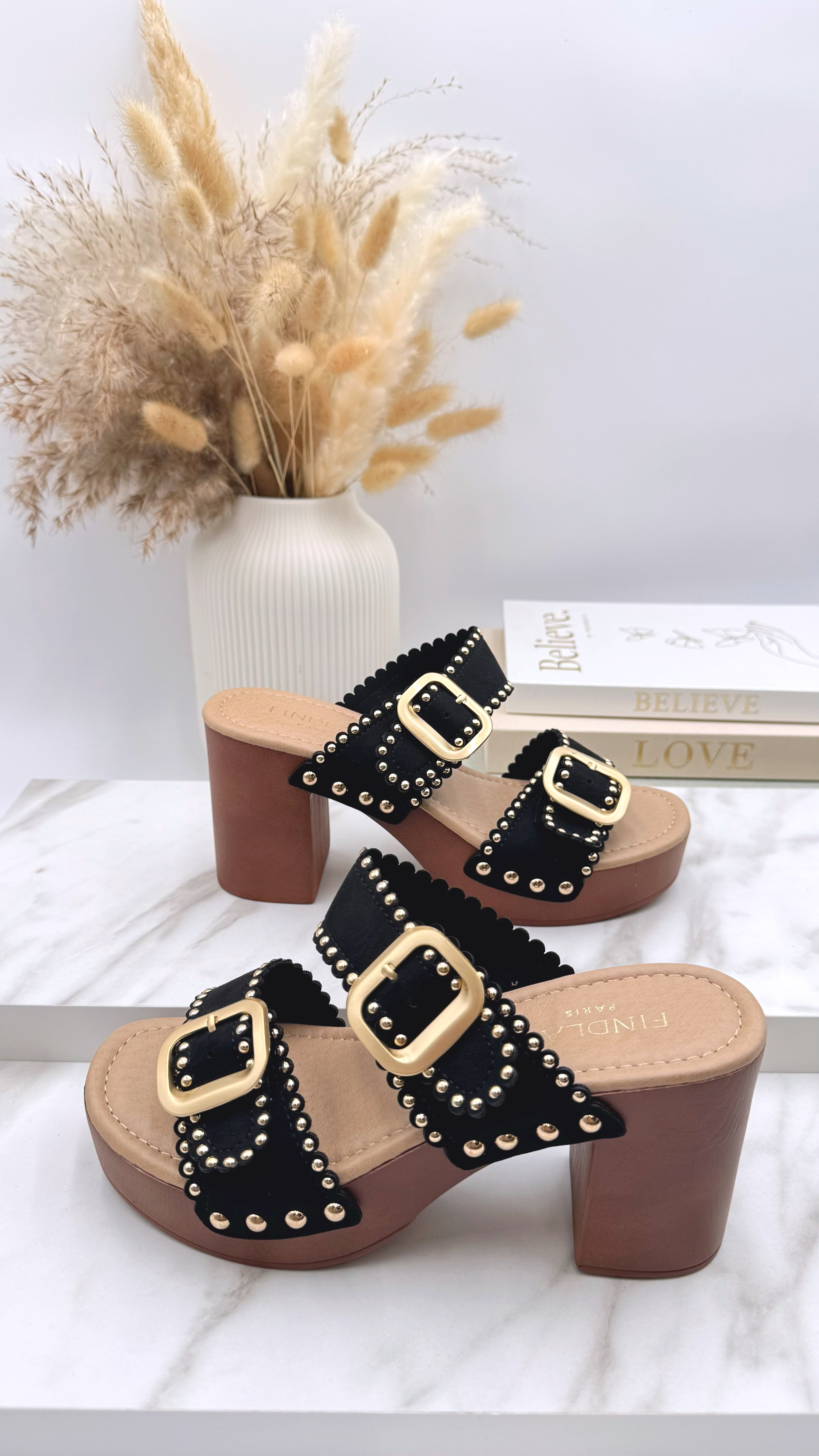 Absatzsandale Bold Glam *Schwarz*