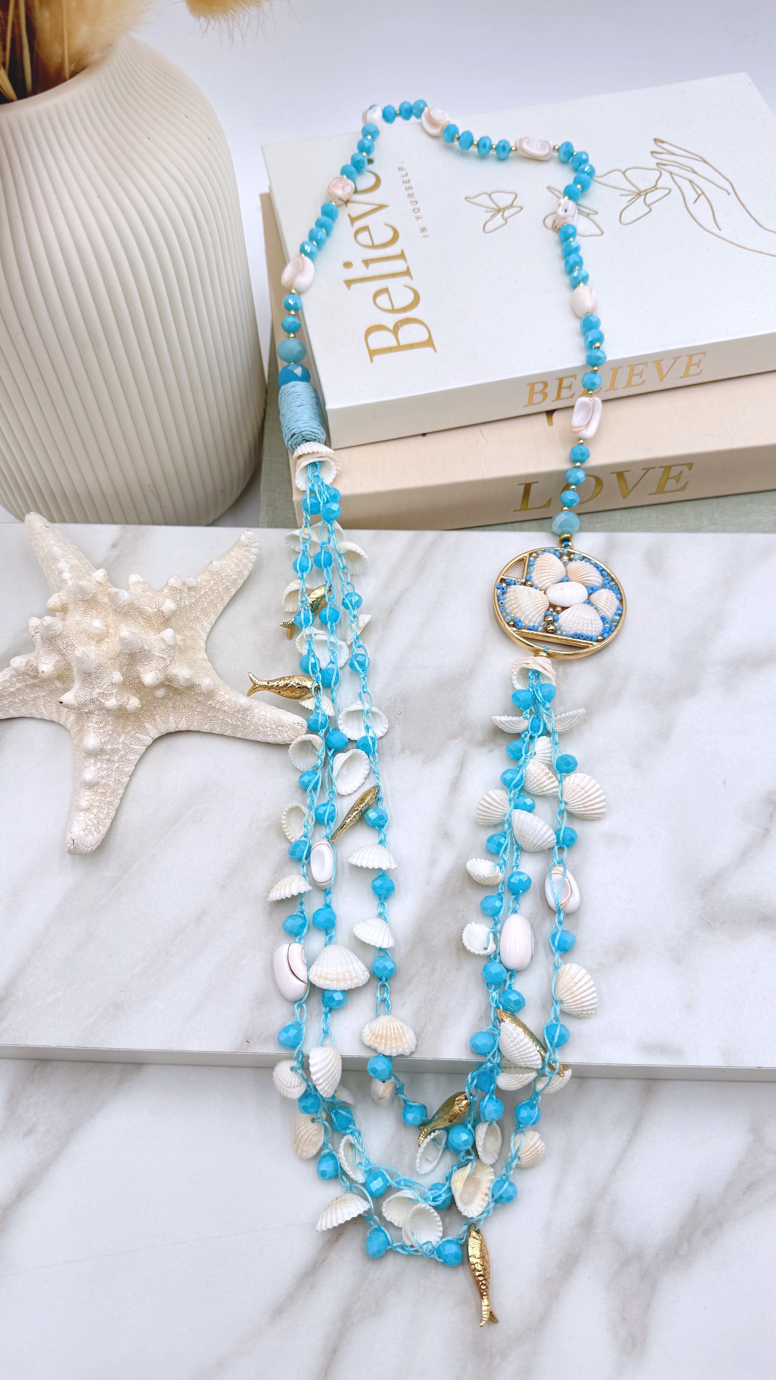 Lange Halskette Sea Harmony *Blau*