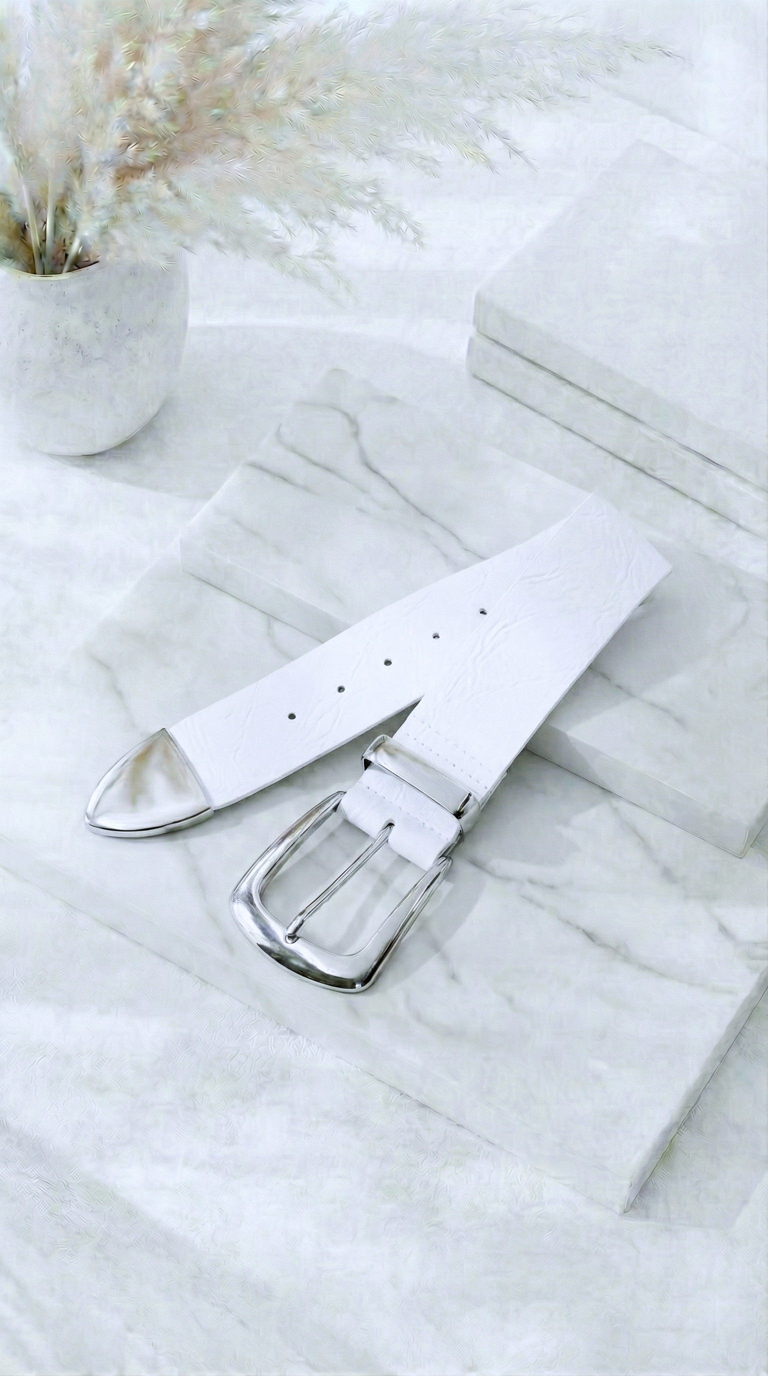 Gürtel Luxe Band *Weiß/Silber*