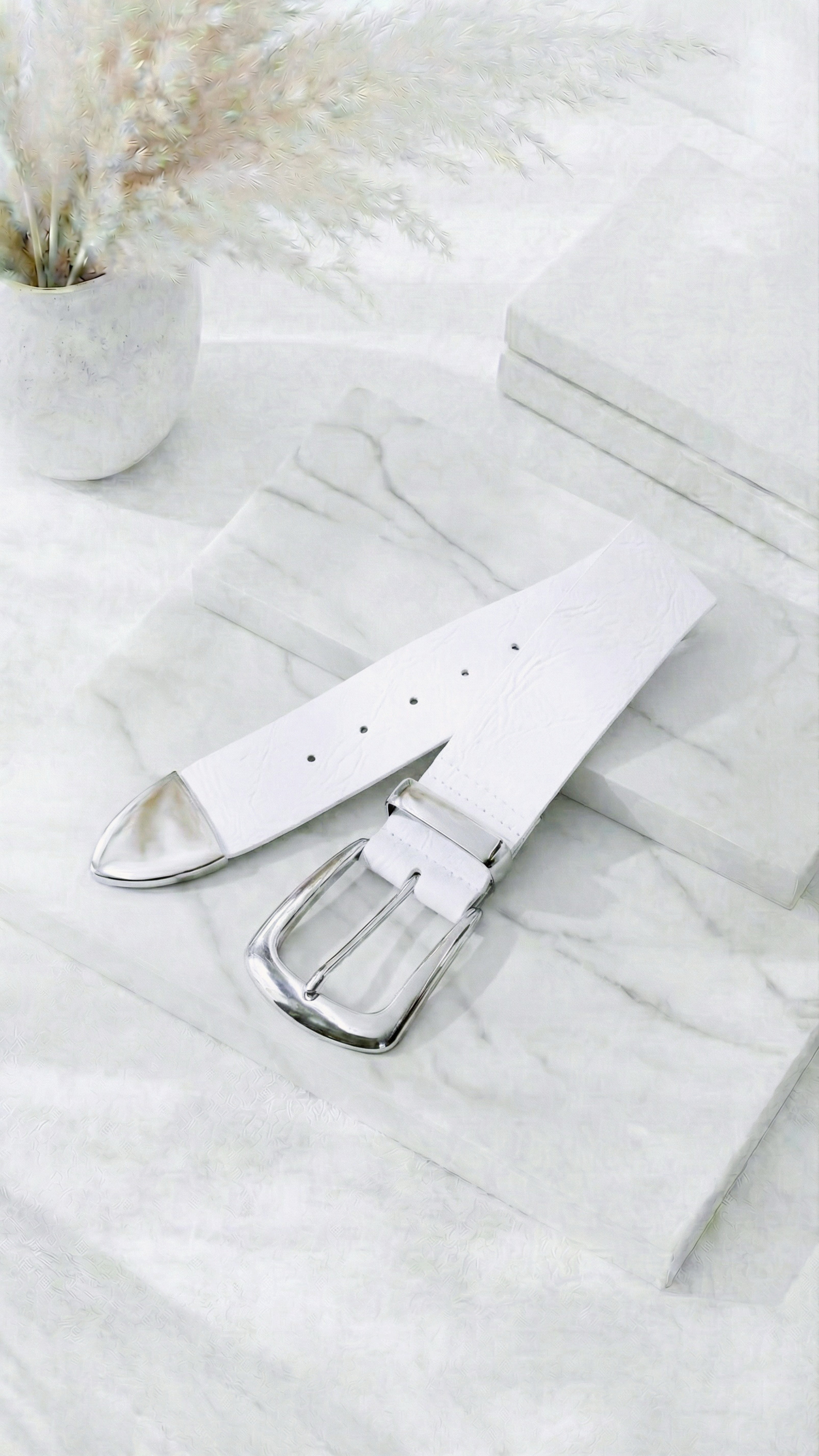 Gürtel Luxe Band *Weiß/Silber*
