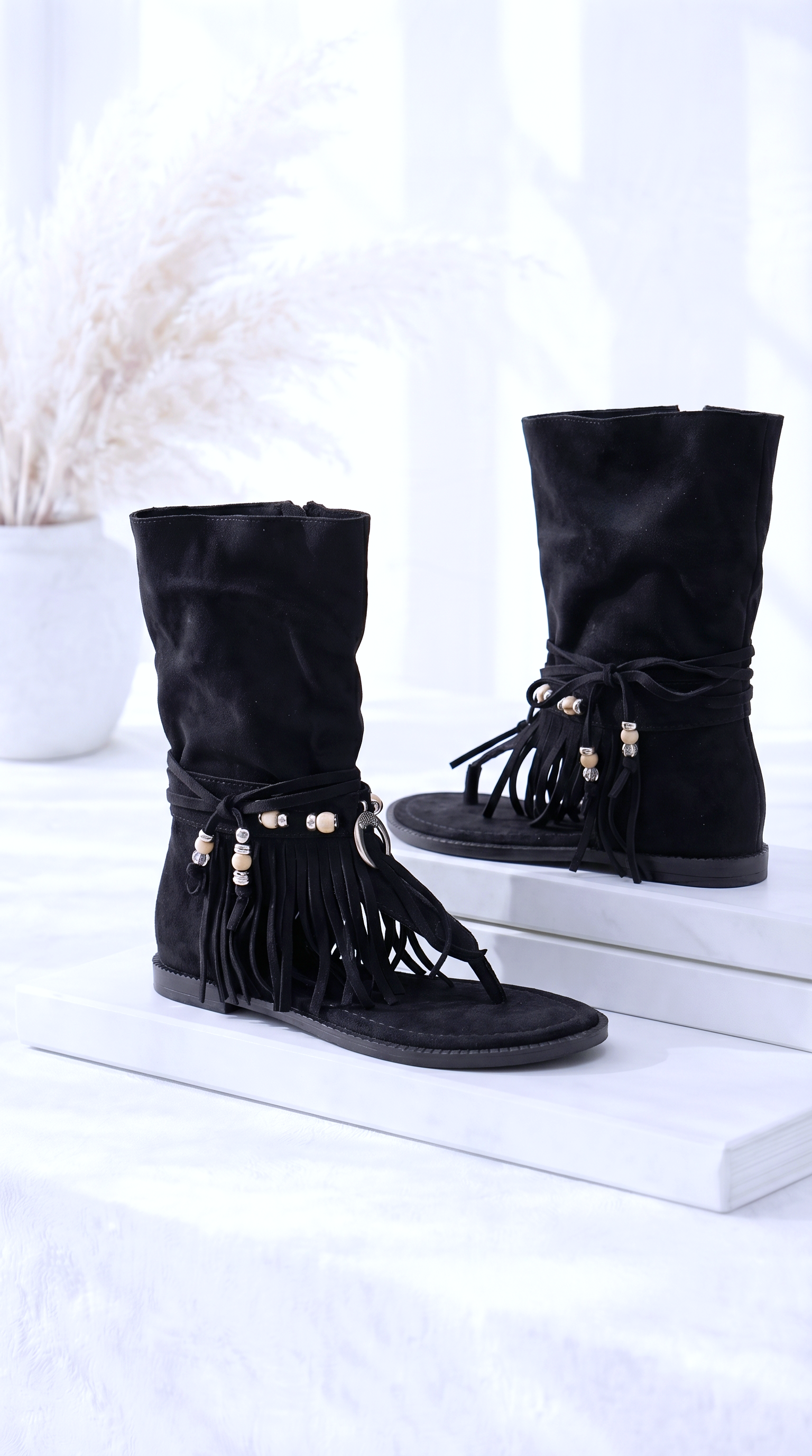 Sandale Fringe Love *Schwarz*
