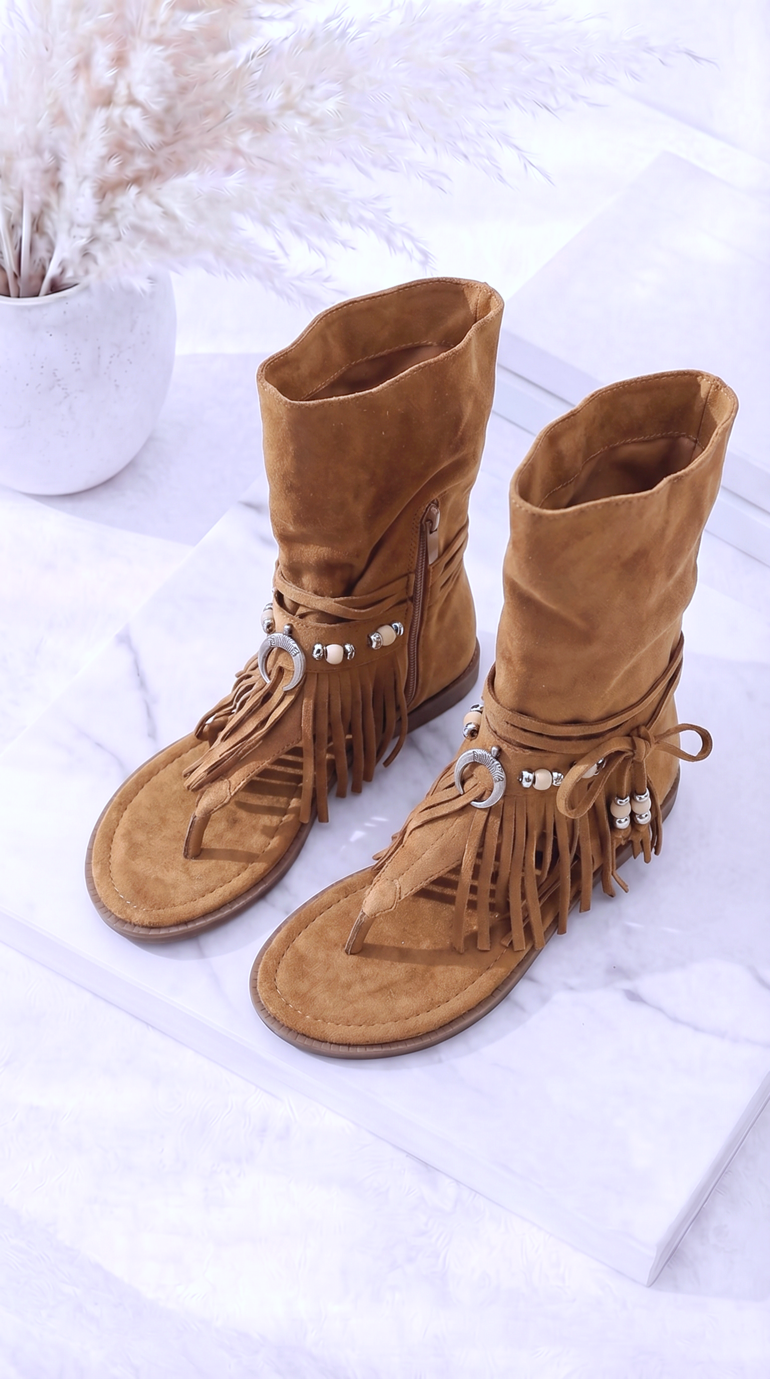 Sandale Fringe Love *Camel*
