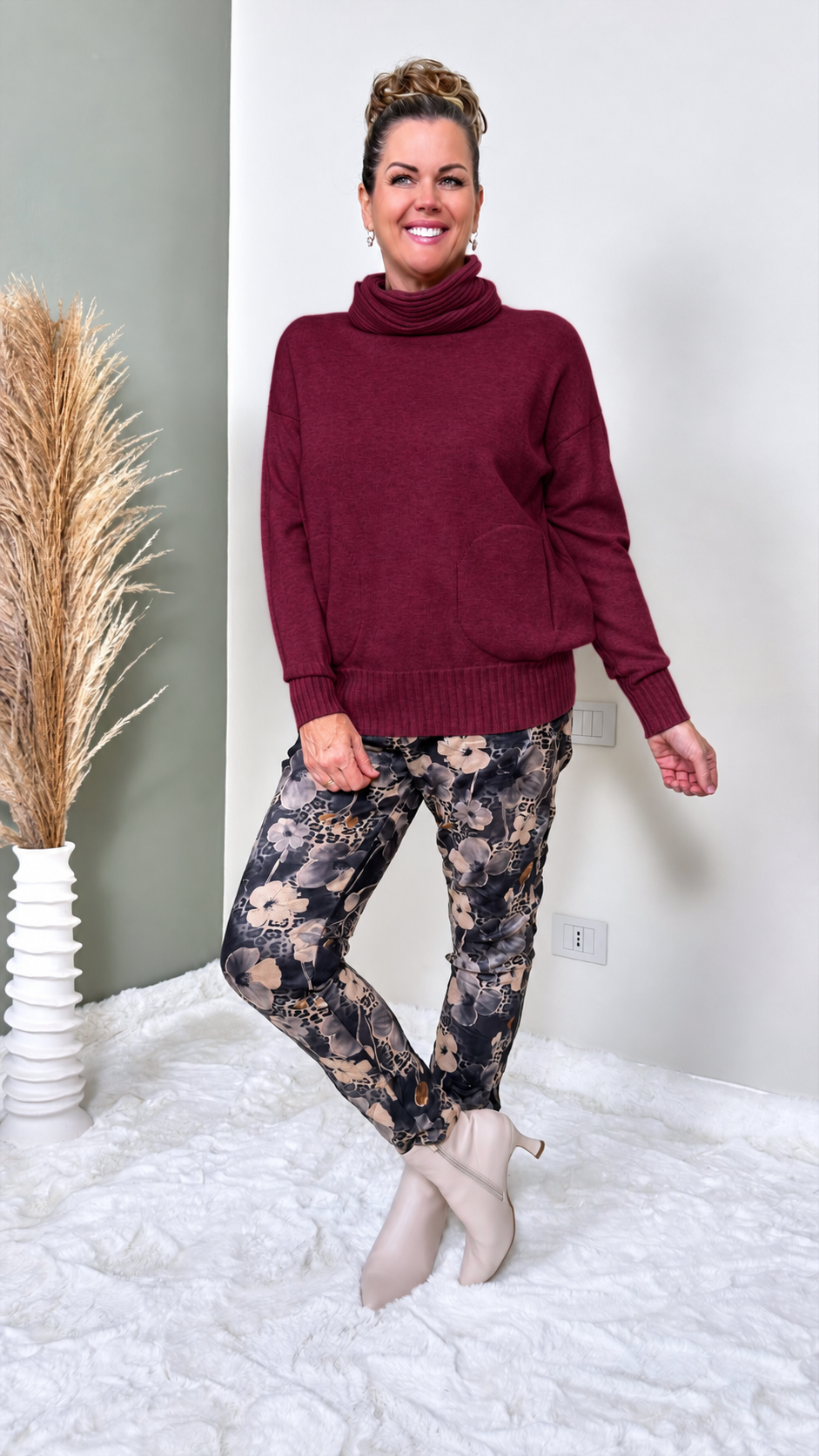 Rollkragenpullover Tabarca  *Bordeaux*