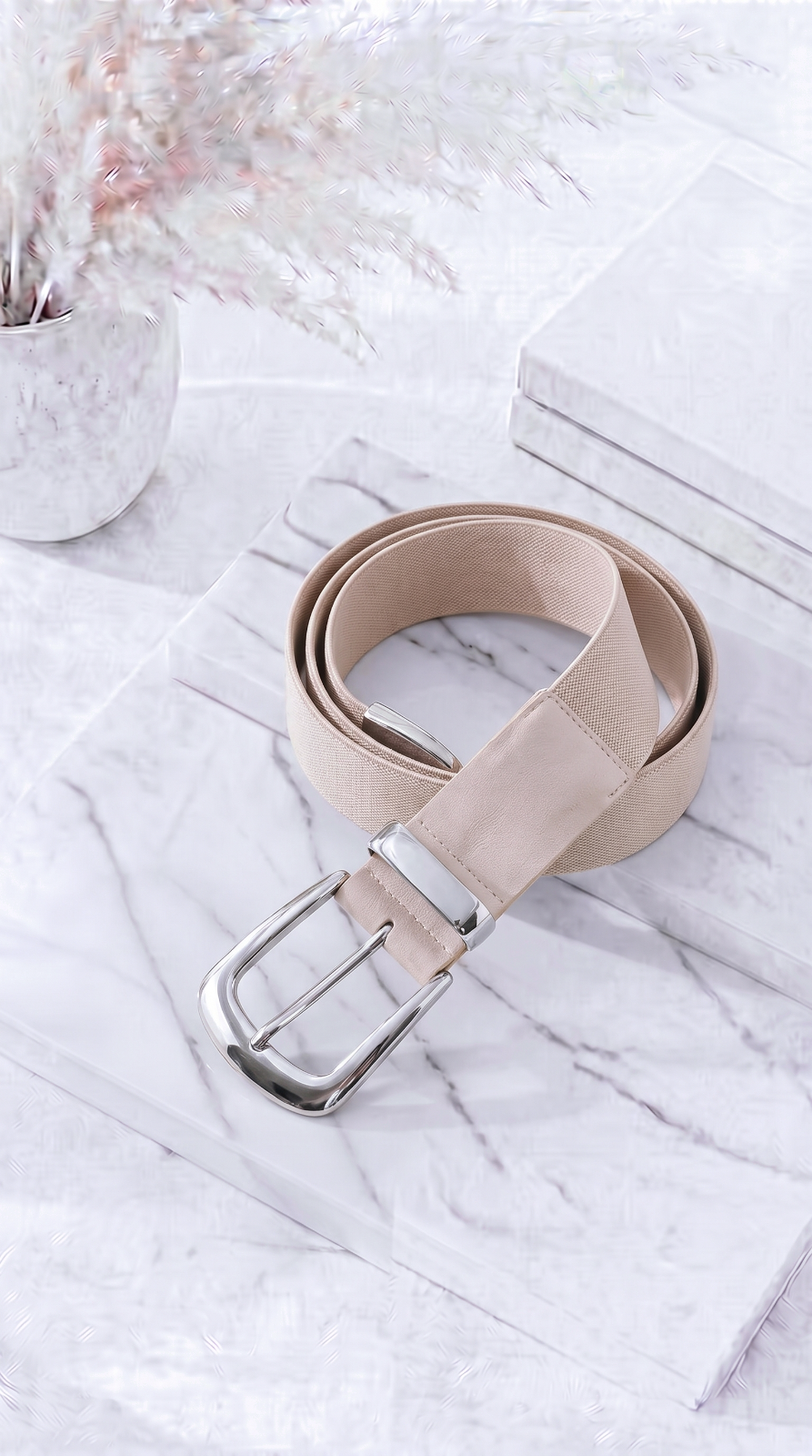 Gürtel Luxe Band *Beige/Silber*