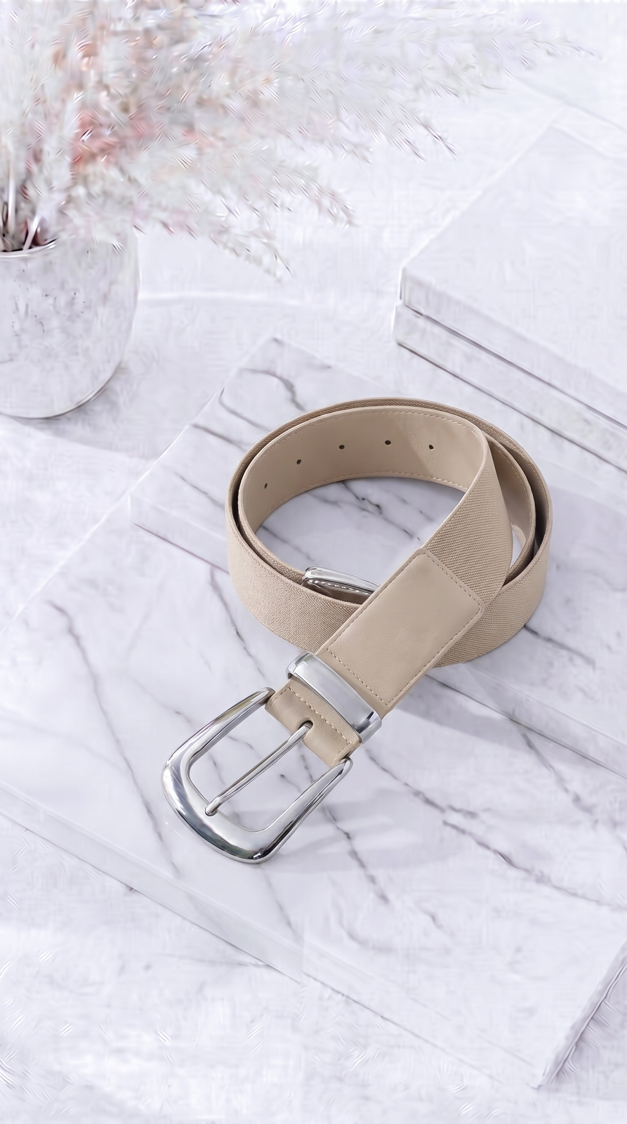 Gürtel Luxe Band *Taupe/Silber*