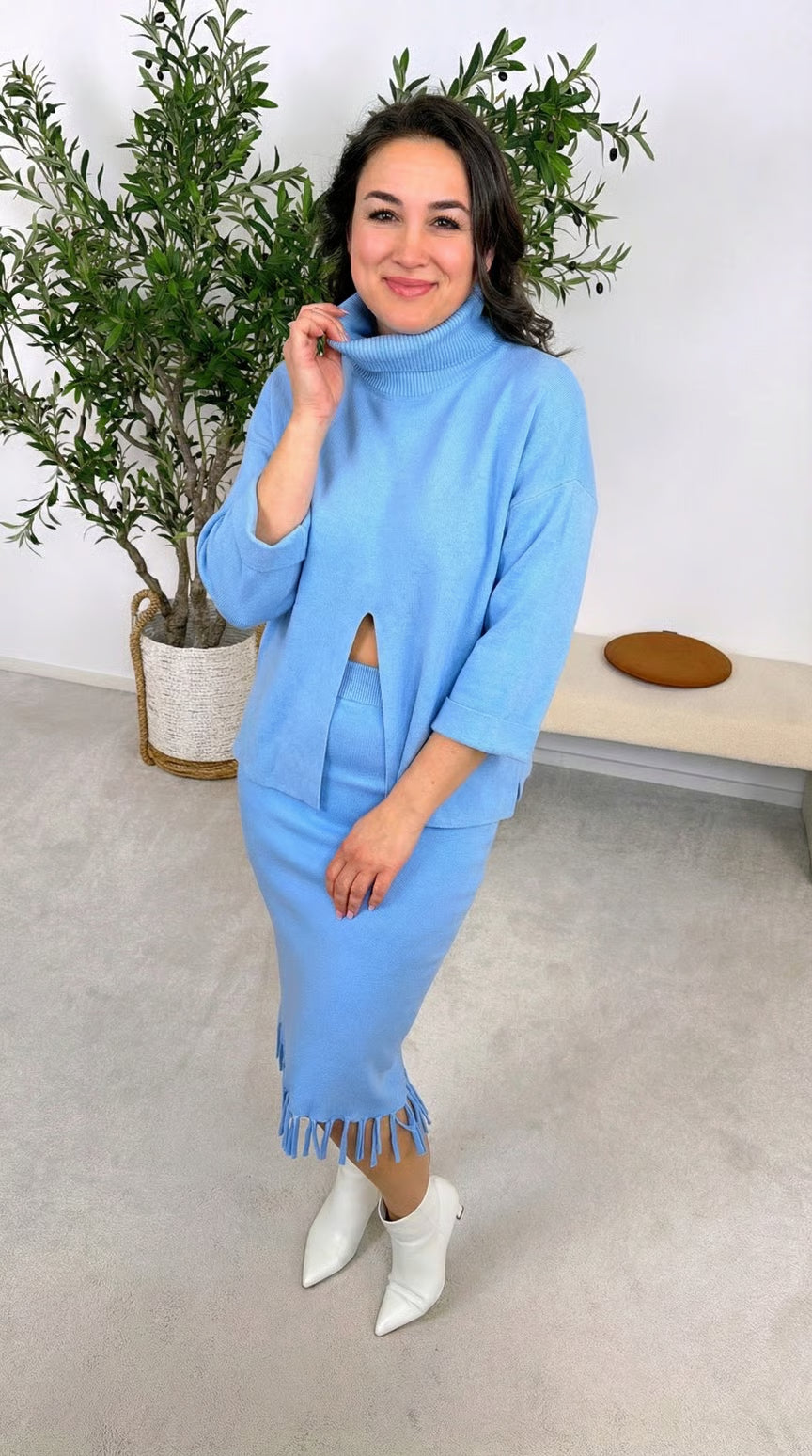 Rollkragenpullover Powder Dream *Blau*