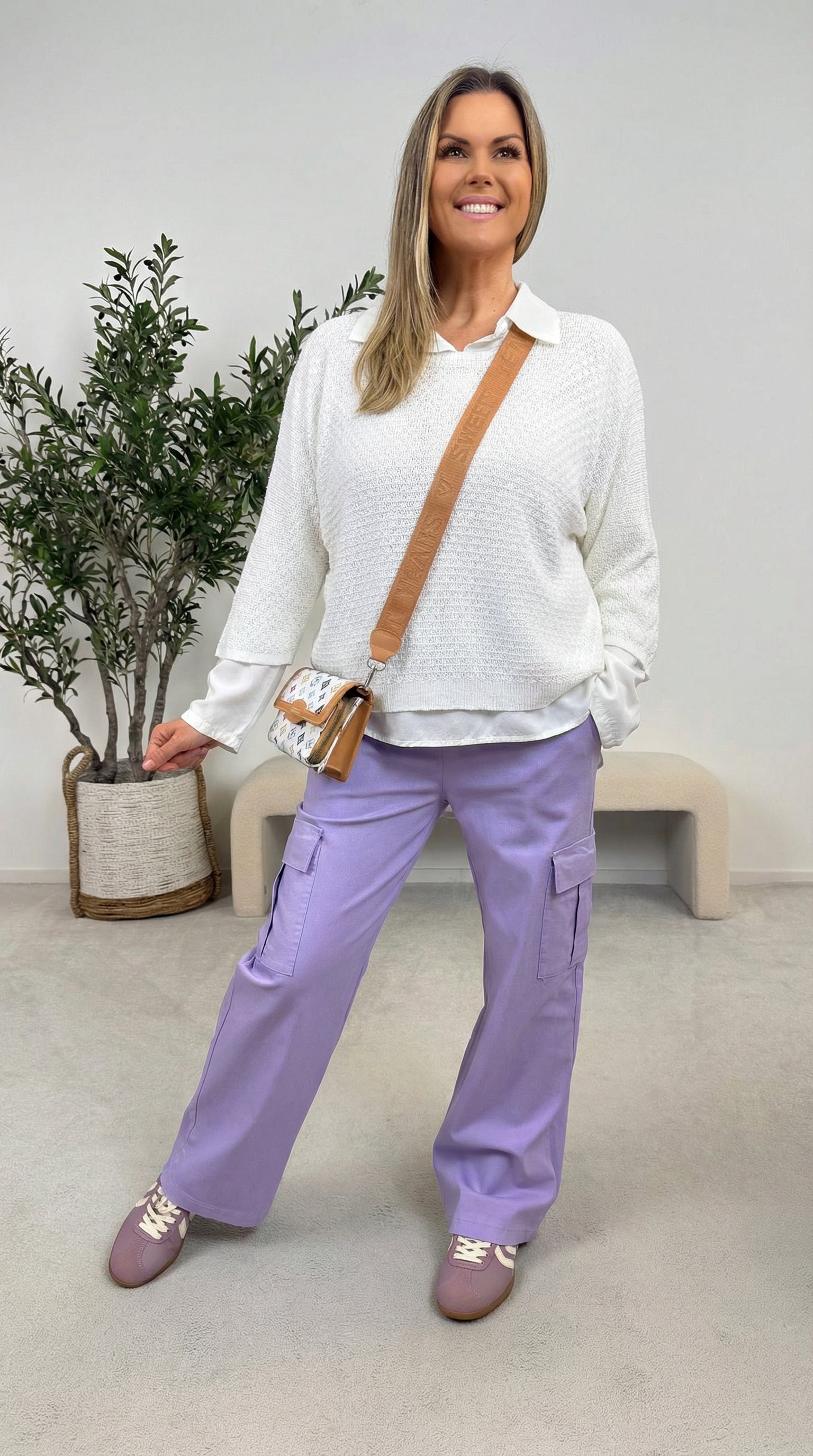 Dünnes Strickshirt Silk Breeze *Weiß*