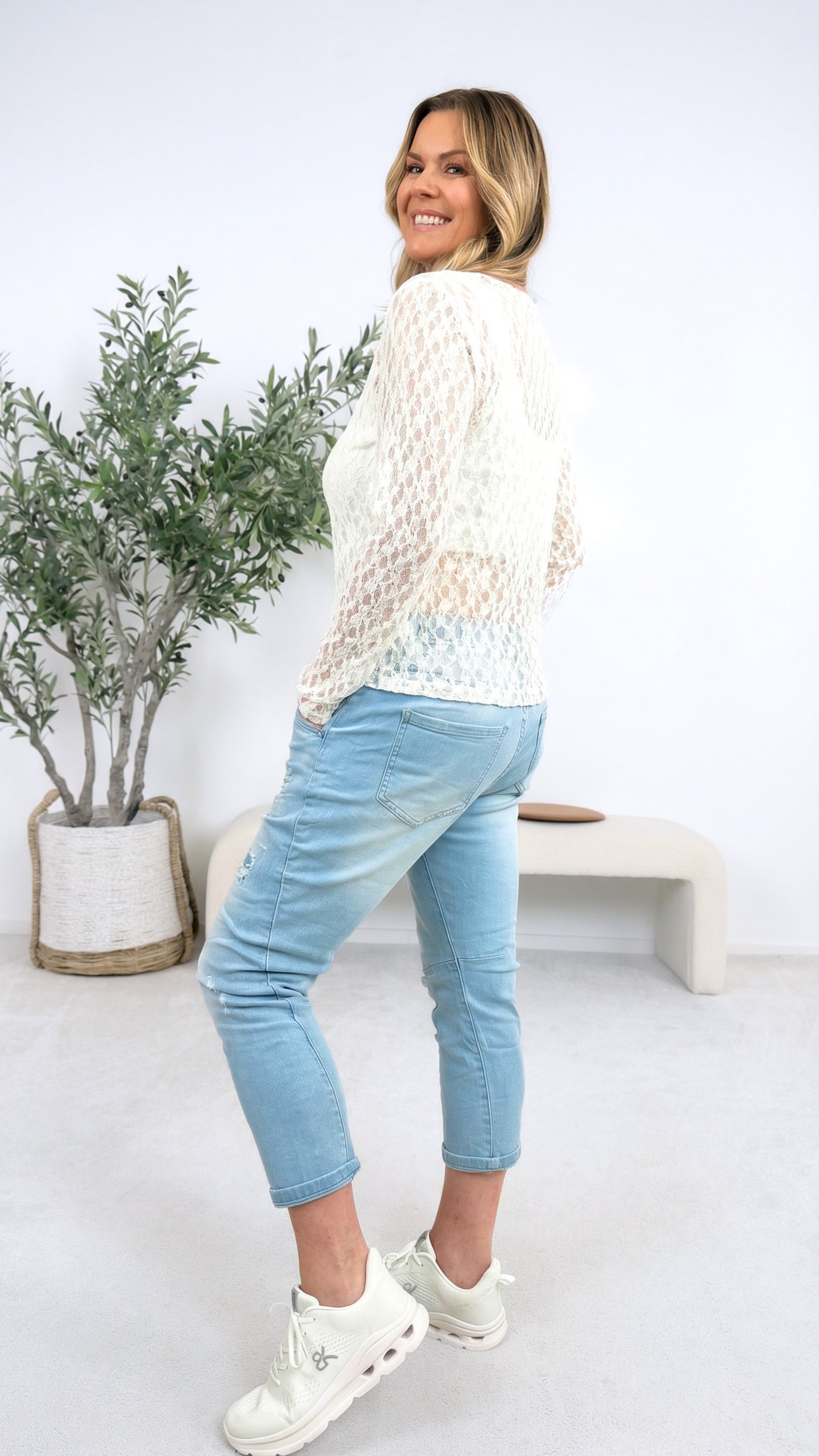 Spitzenshirt Fine Touch *Weiß*