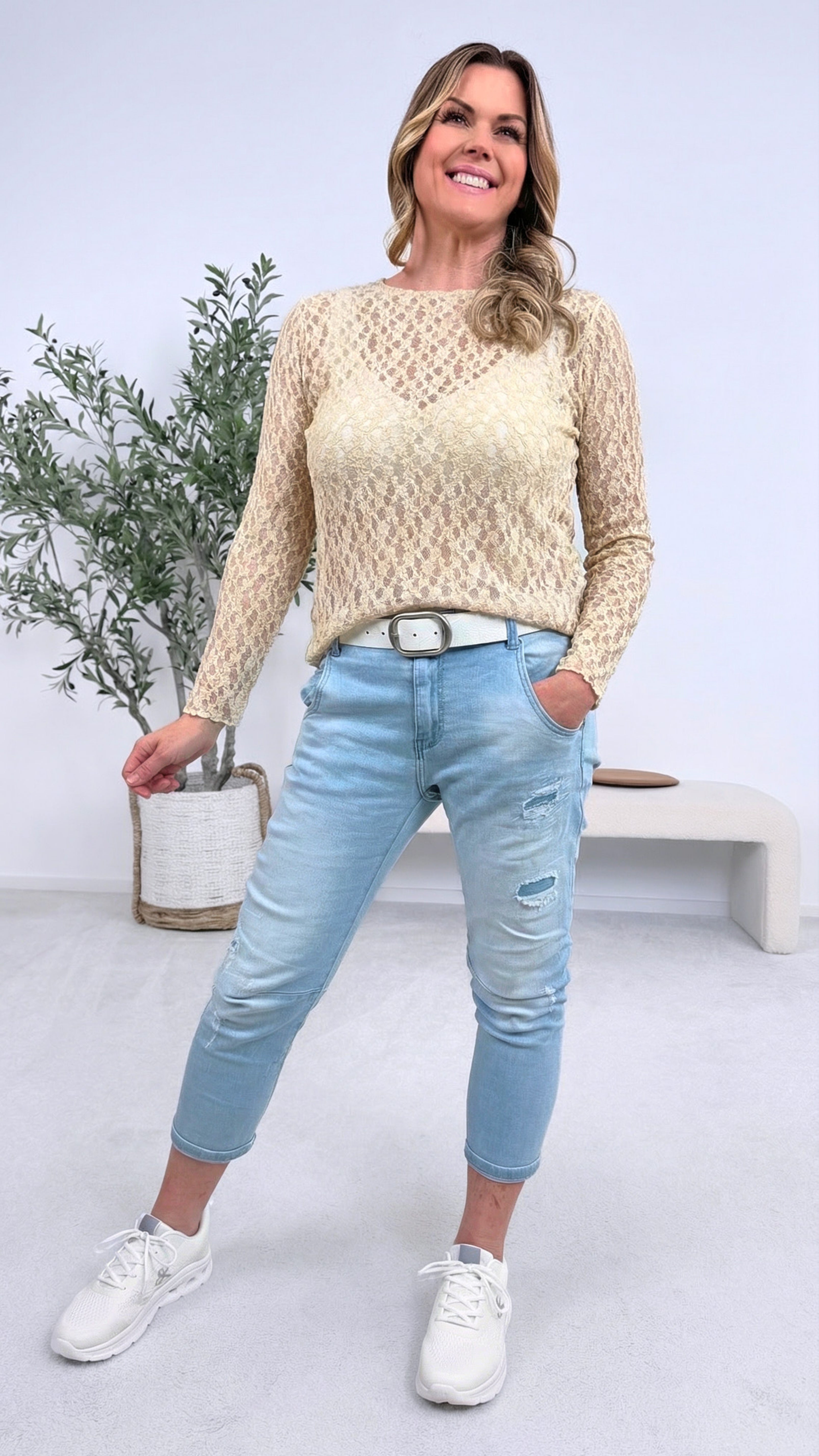 Spitzenshirt Sienna Whisper *Beige*