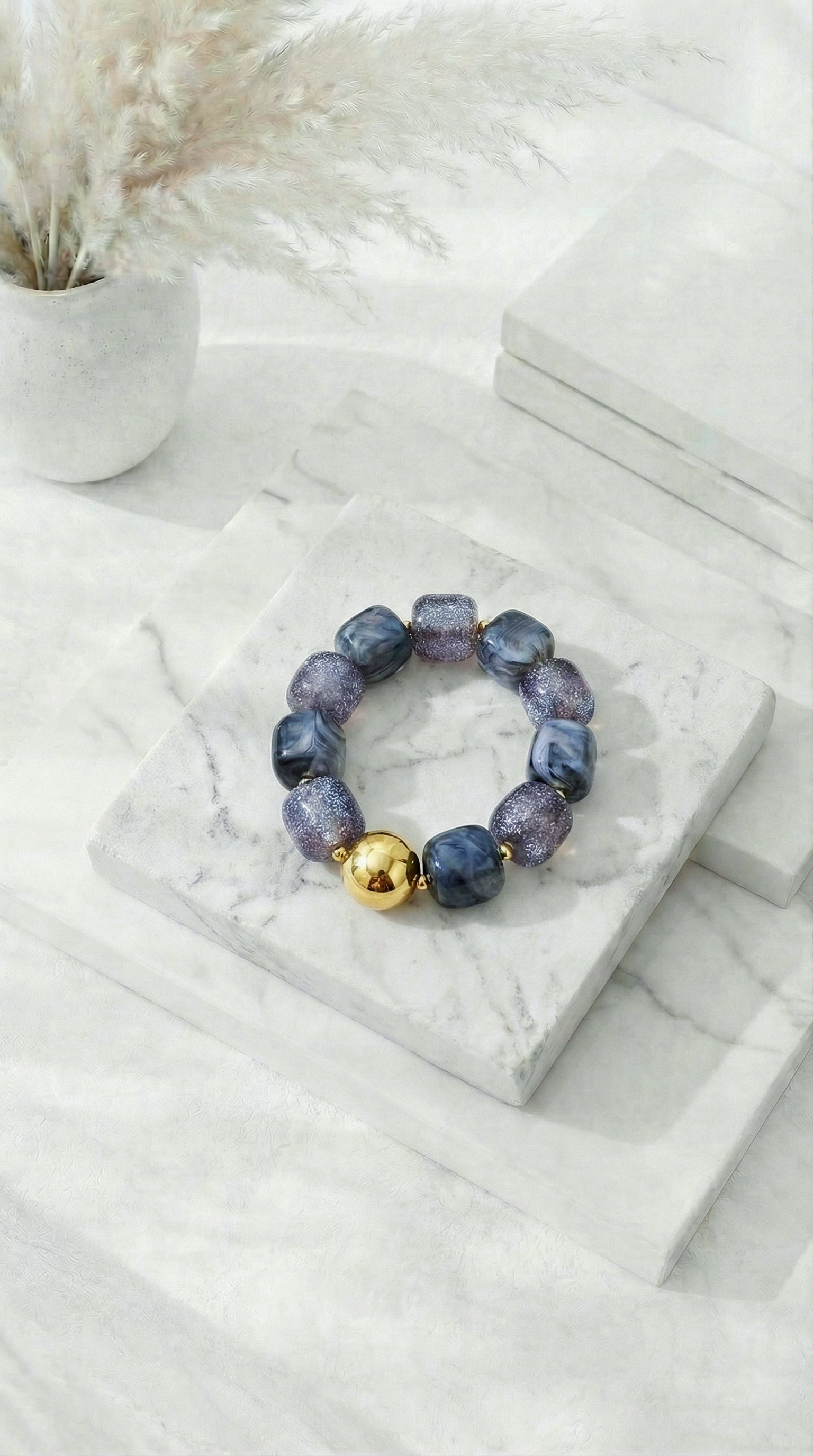 Armband Princess Geometry *Grau-Glitzer*