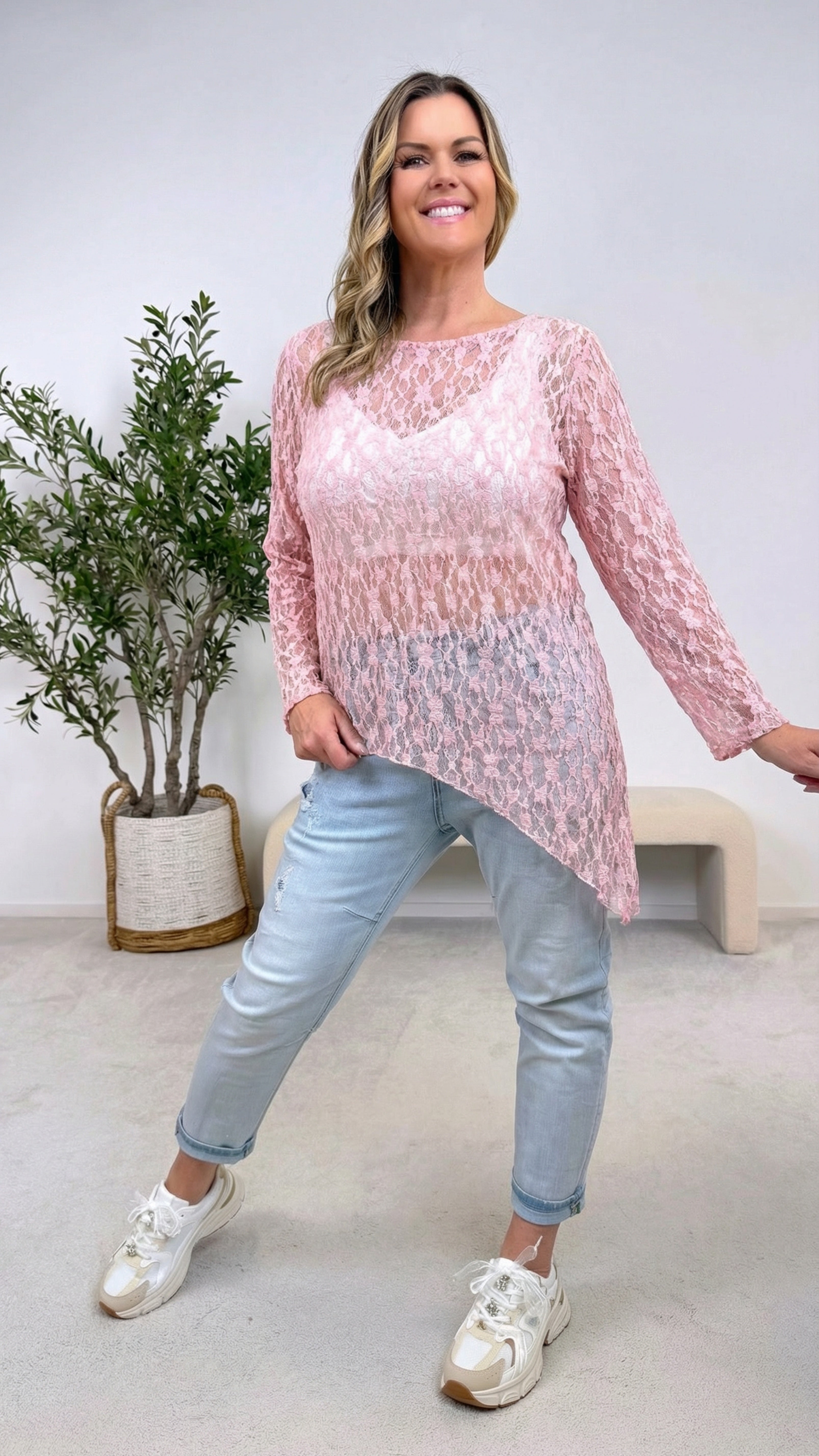 Spitzenshirt Romantic Glow *Rosa*