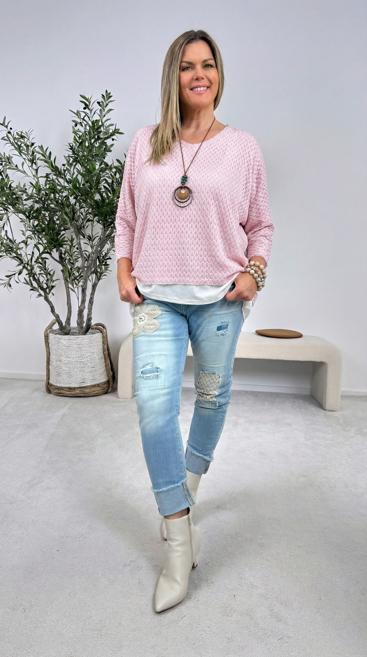 Langarmshirt Portofino Whisper *Rosa*