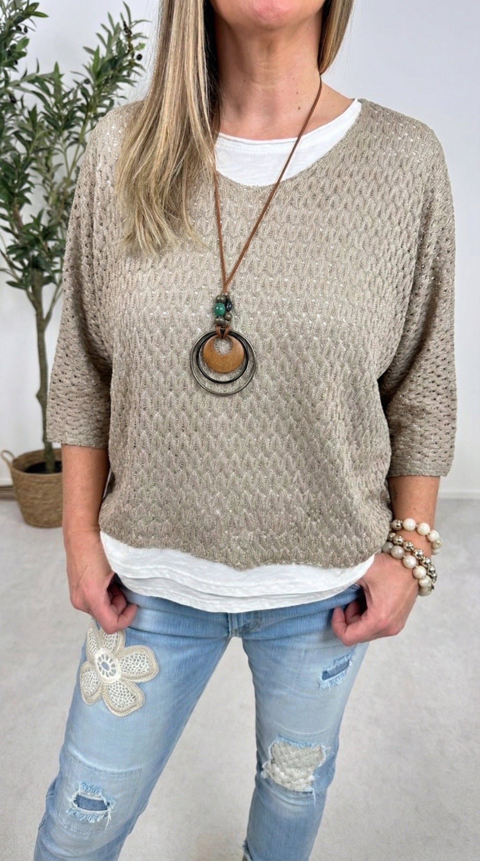 Langarmshirt Portofino Whisper *Taupe*