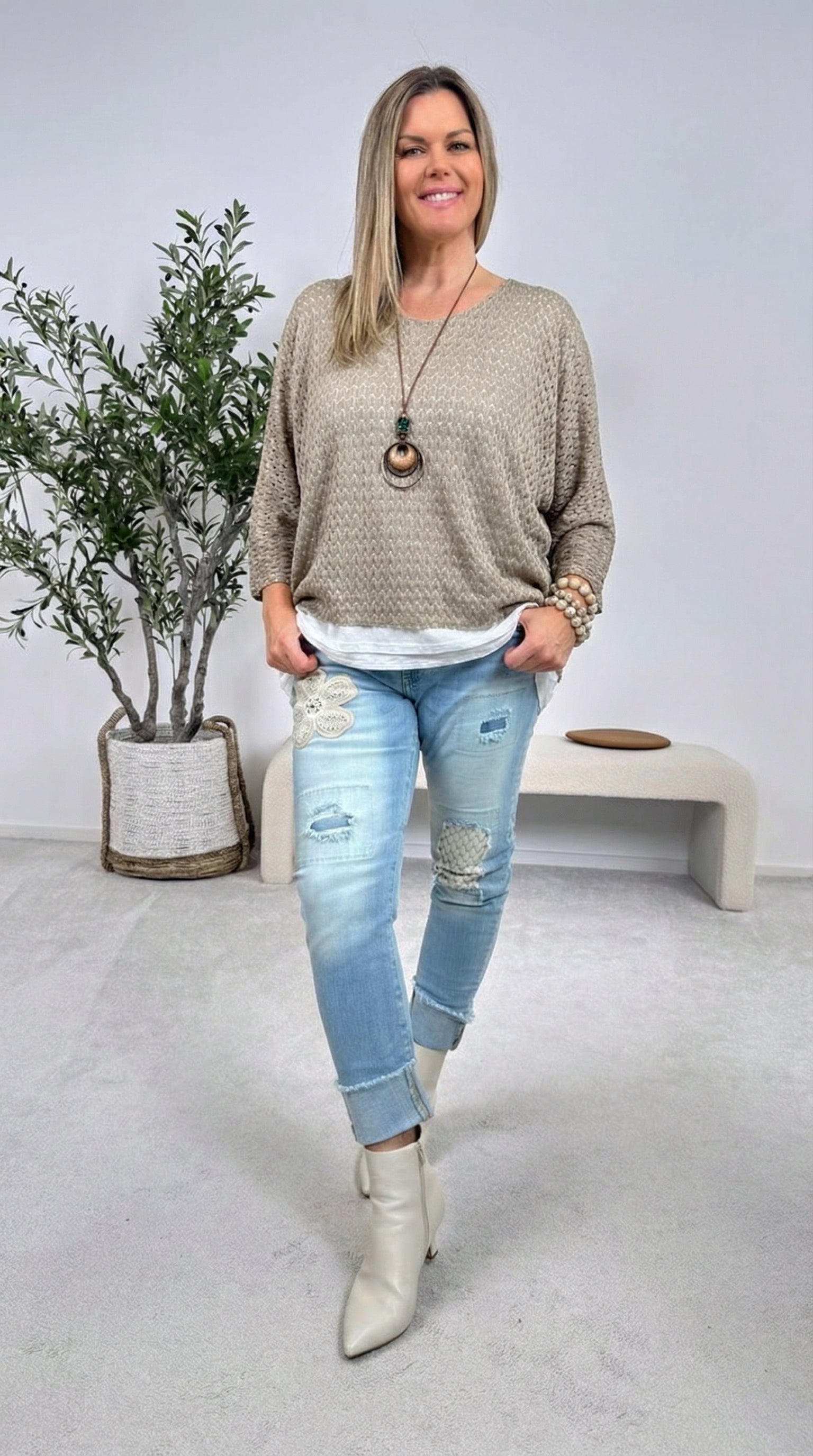 Langarmshirt Portofino Whisper *Taupe*